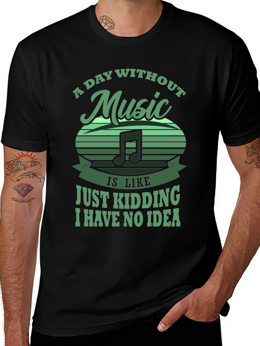 Music Lover Tee: Day Without Music - Just Kidding!