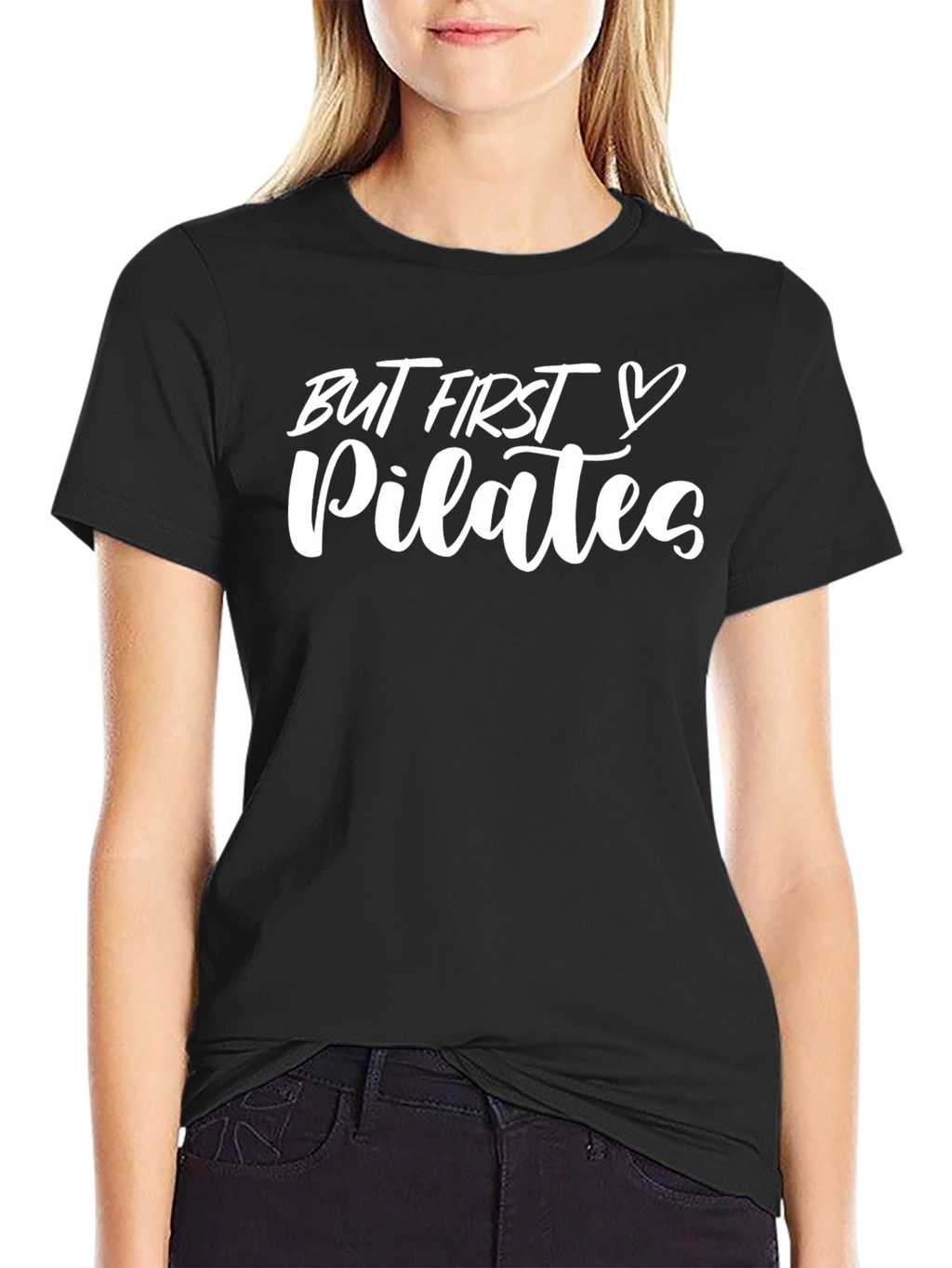 But First Pilates Black Graphic Tee