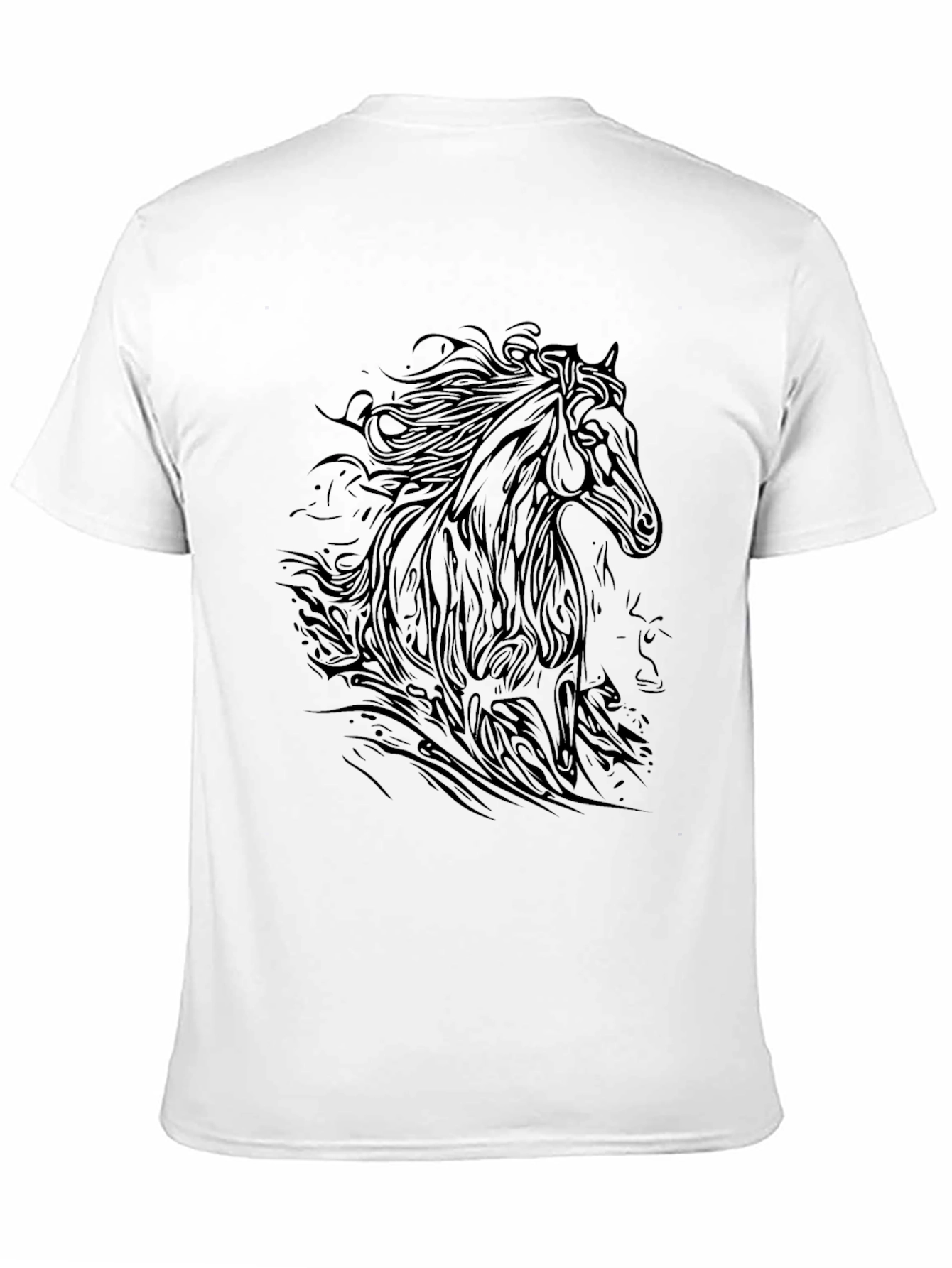 Black Horse Graphic Tee - Stylish Mens T-Shirt