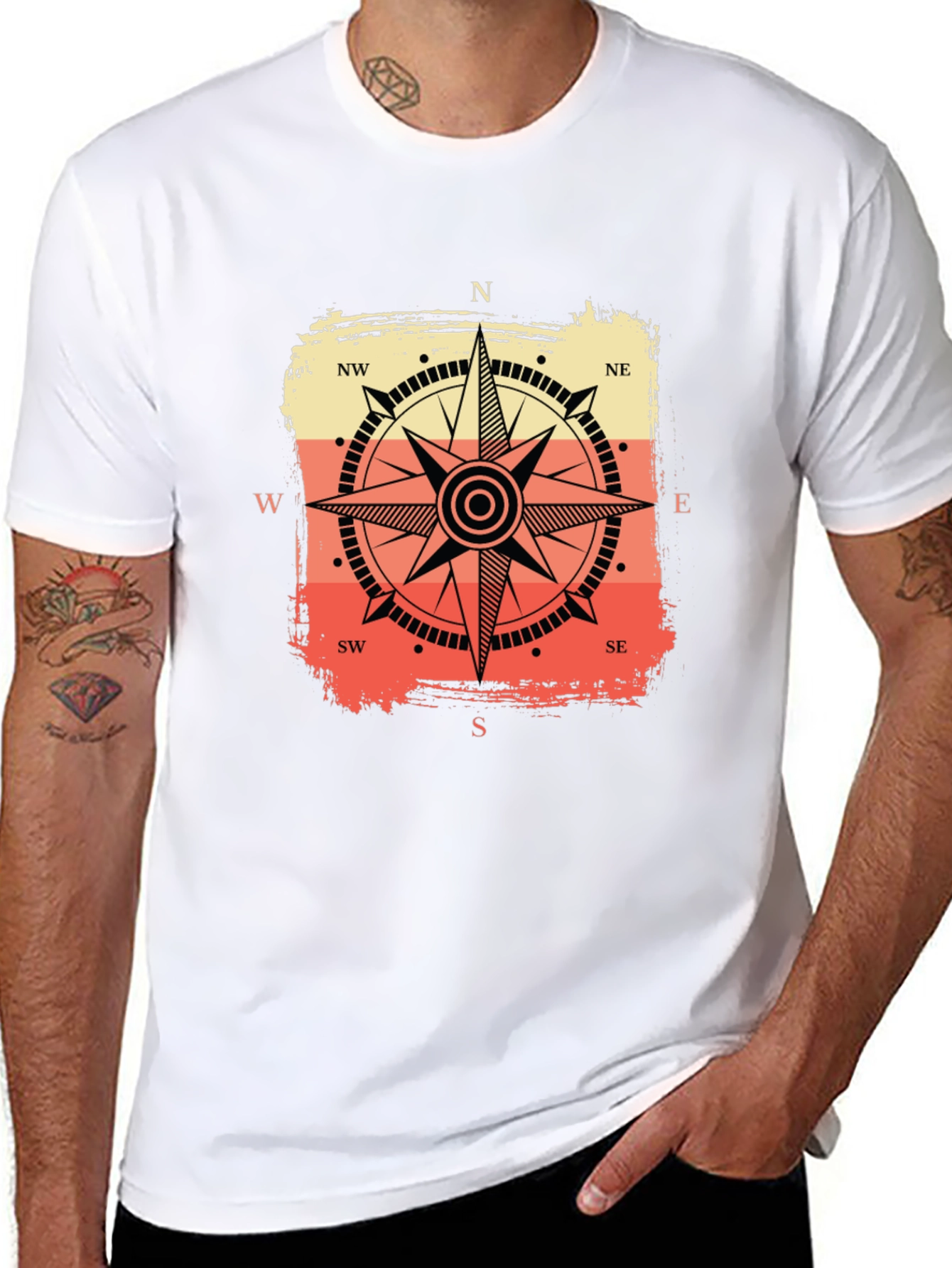 Compass Graphic Tee - Retro Nautical Style