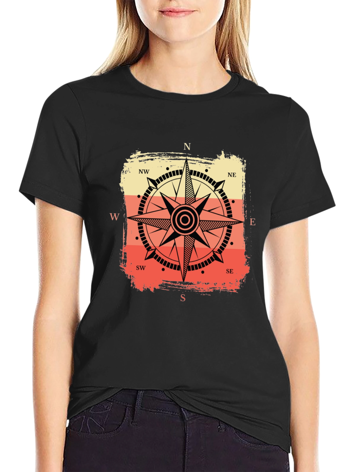 Compass Graphic Tee - Retro Nautical Style