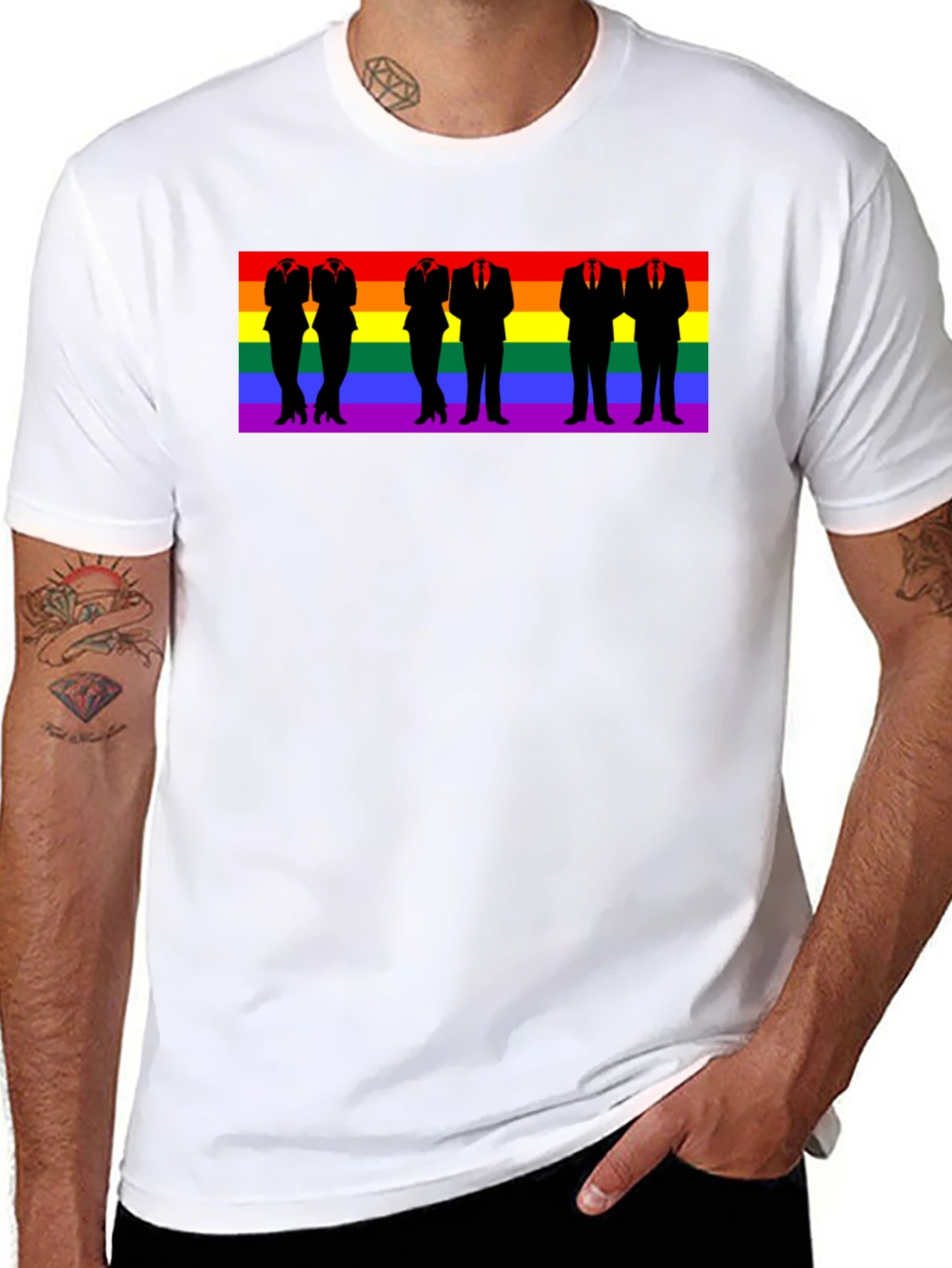 LGBTQ+ Pride Rainbow Silhouette T-Shirt