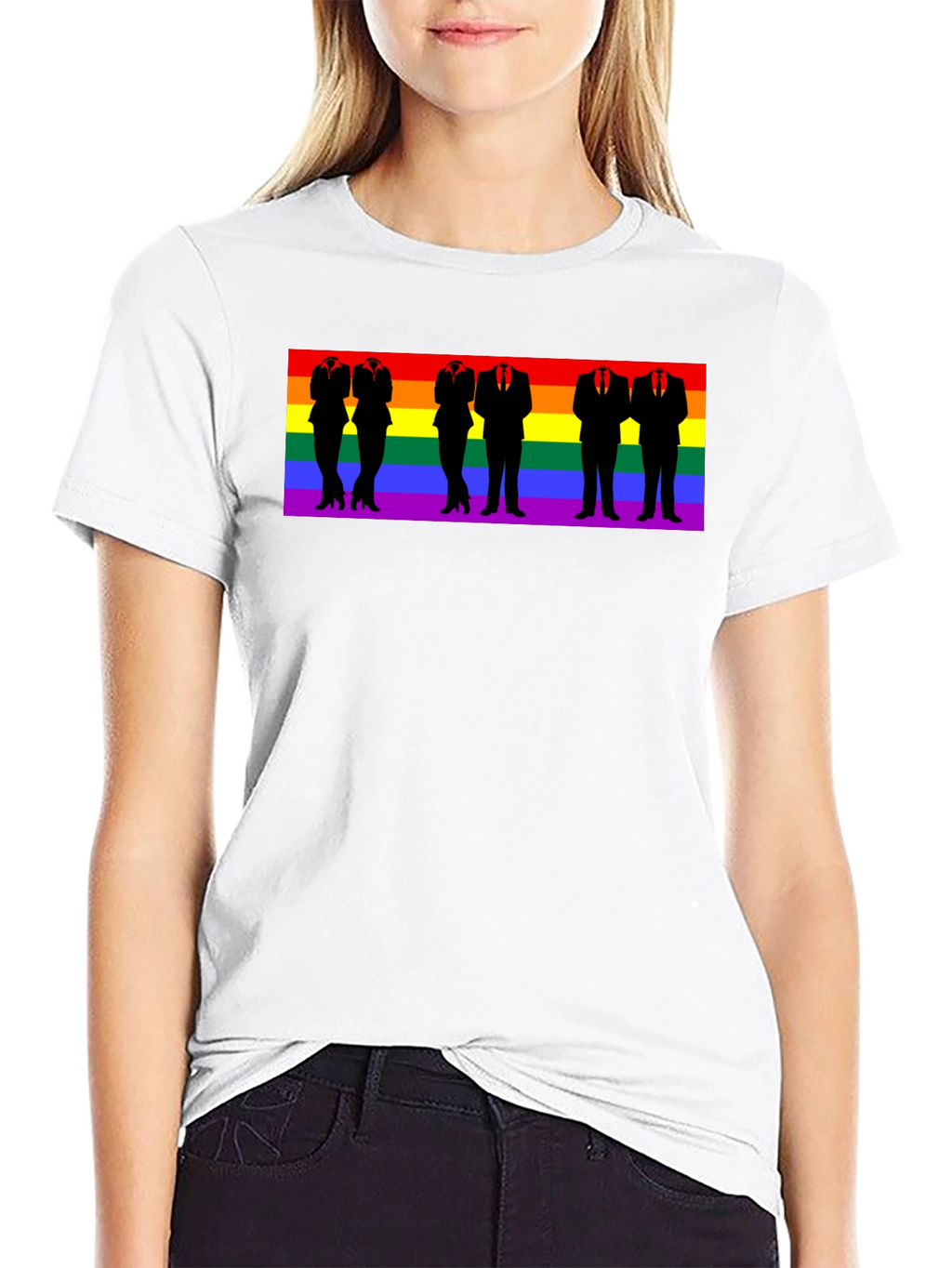 LGBTQ+ Pride Rainbow Silhouette T-Shirt