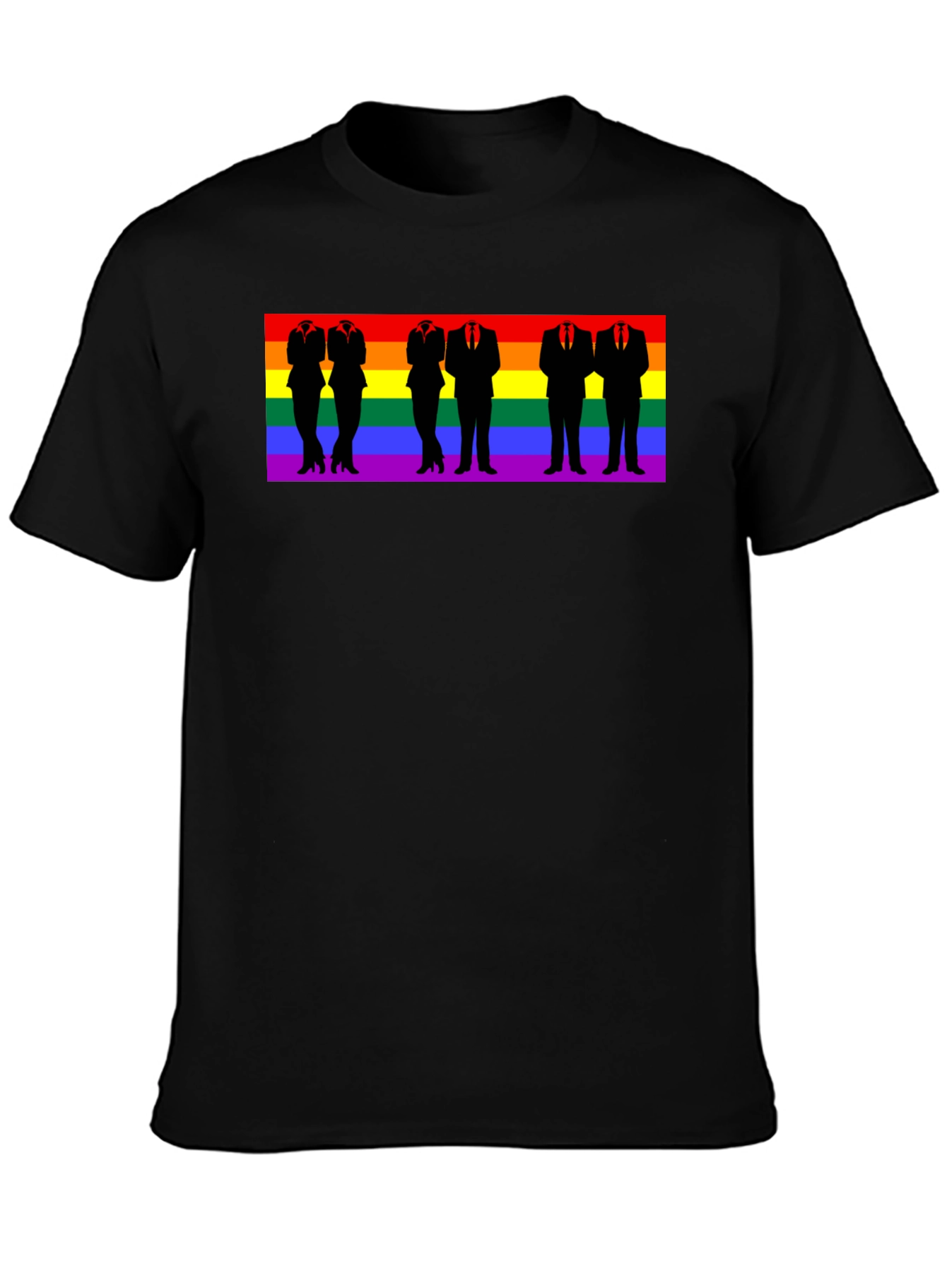 LGBTQ+ Pride Rainbow Silhouette T-Shirt