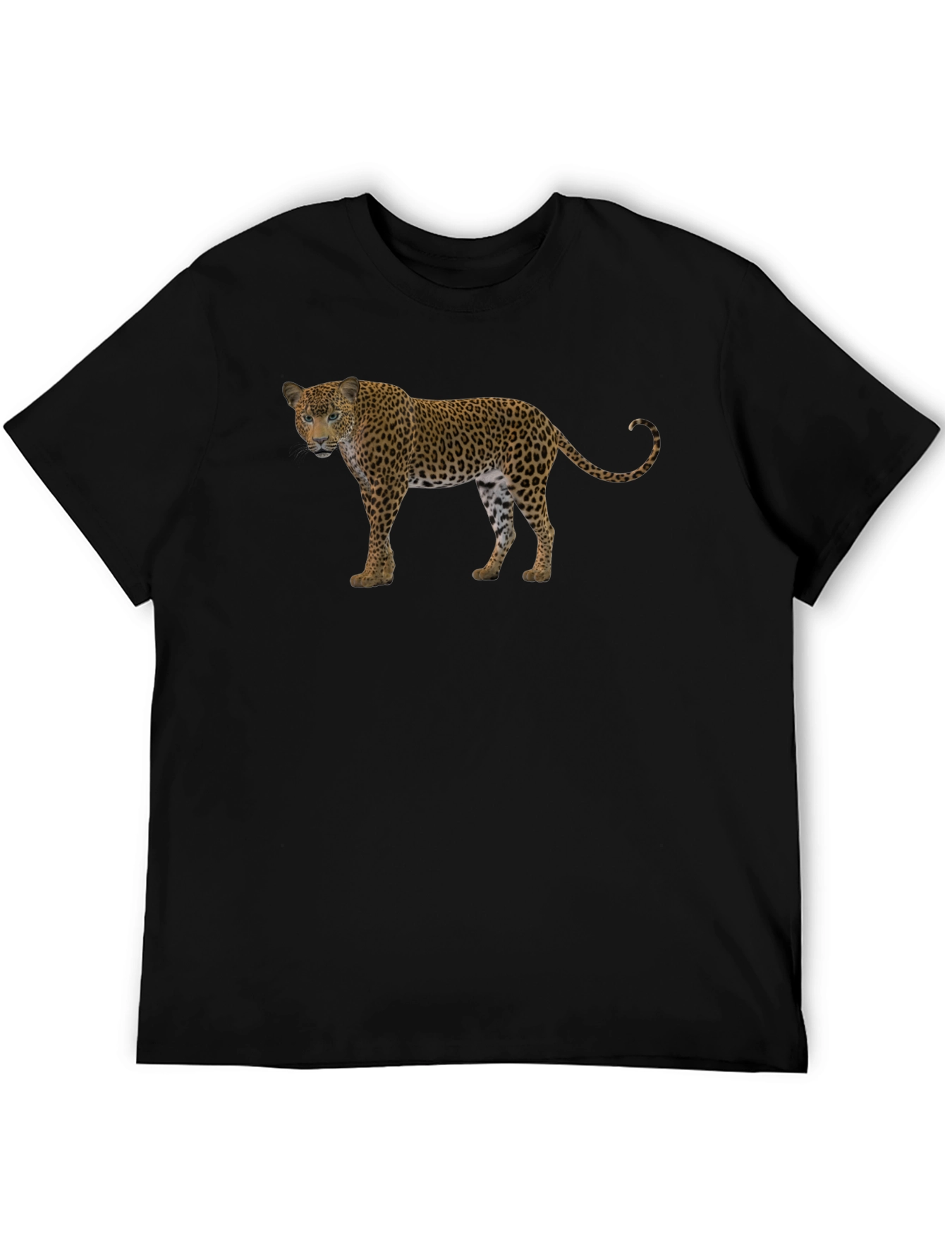 Leopard Print Black T-Shirt for Men