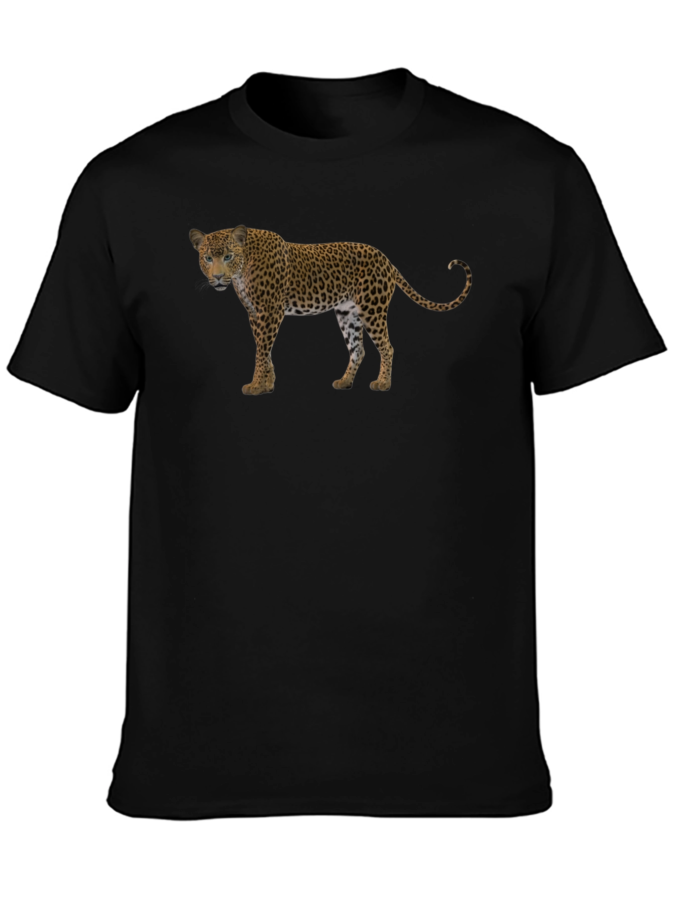 Leopard Print Black T-Shirt for Men