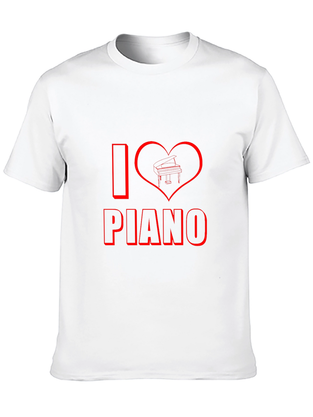 I Heart Piano Black T-Shirt