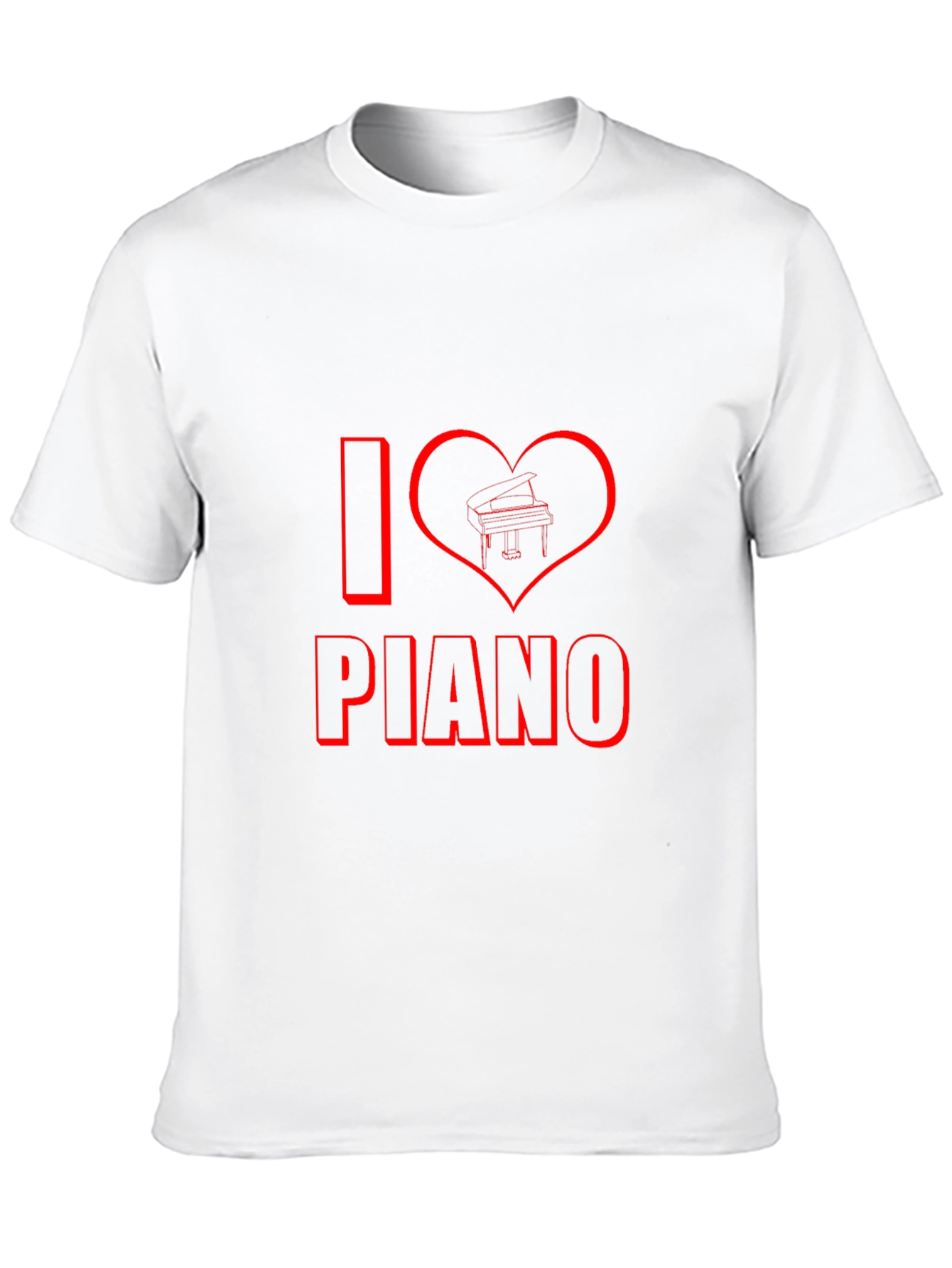 I Heart Piano Black T-Shirt