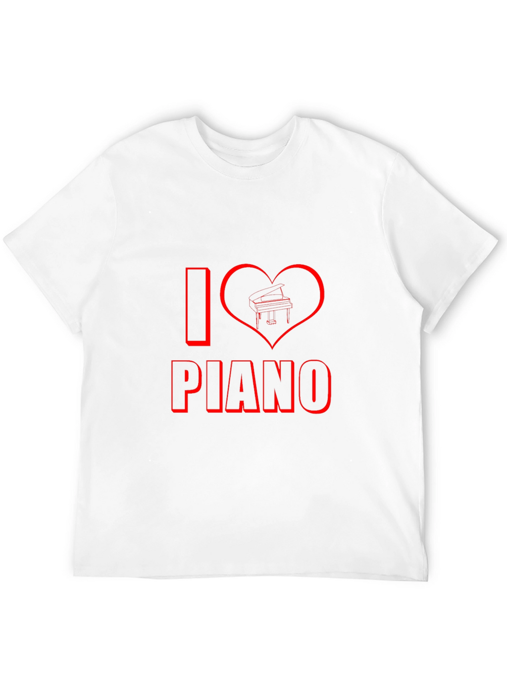 I Heart Piano Black T-Shirt