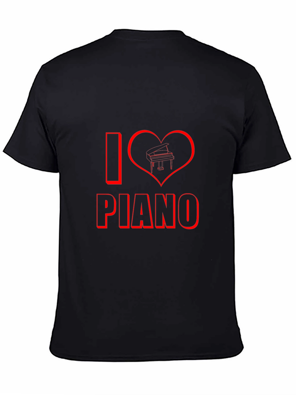 I Heart Piano Black T-Shirt