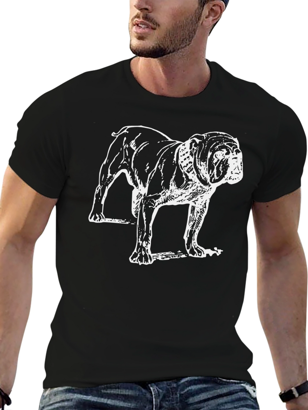 Bulldog Graphic Tee - Mens Black T-Shirt