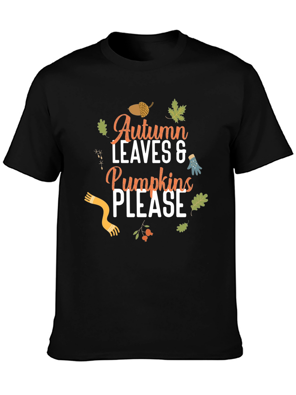 Autumn Leaves & Pumpkins Please T-Shirt