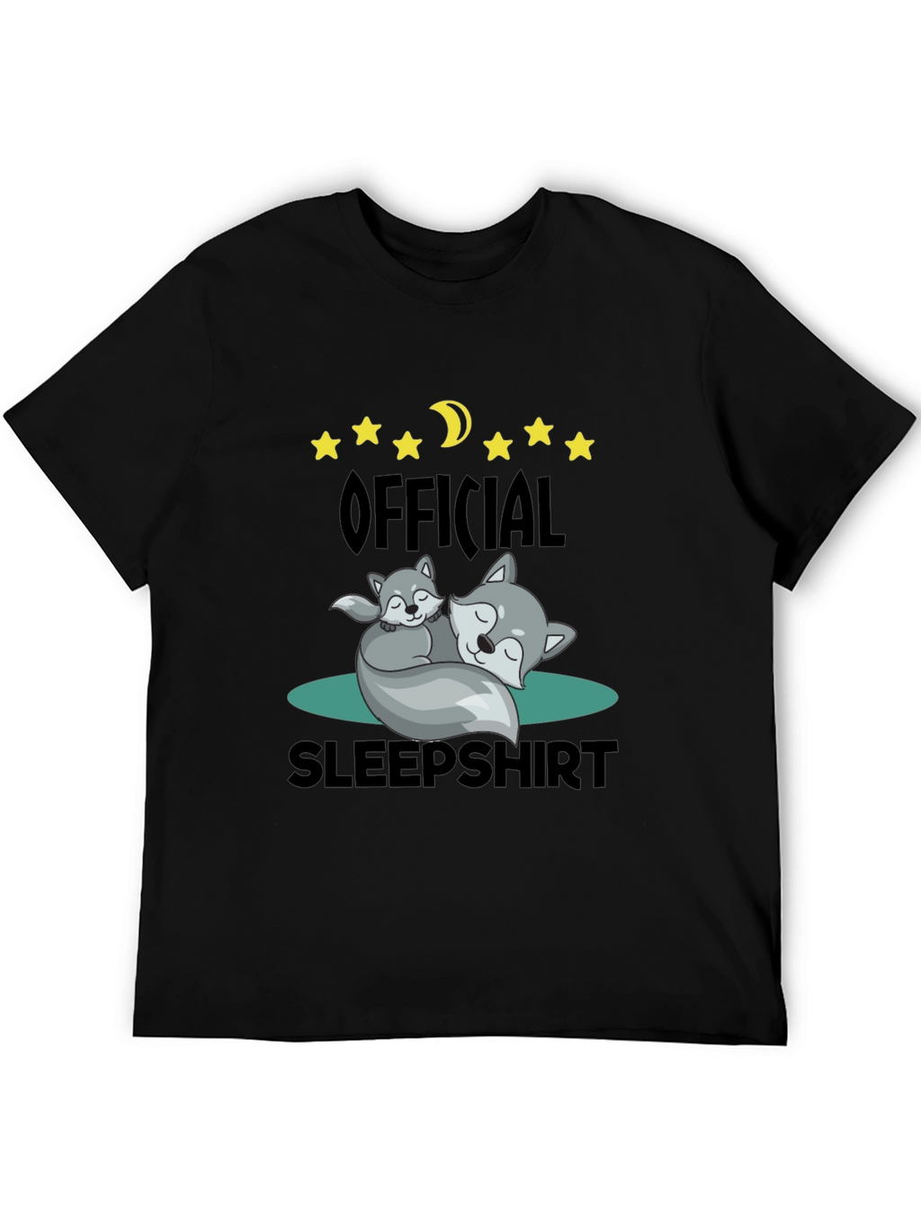Official Sleepshirt - Cute Wolves & Moon T-Shirt
