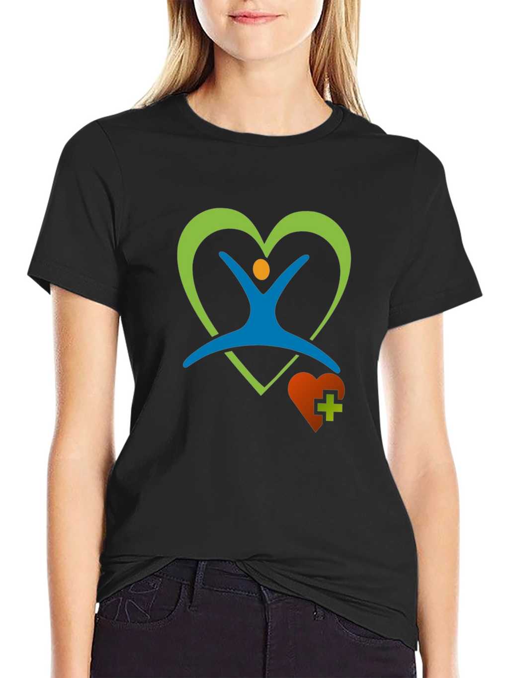 Heart of Health Graphic Tee - Black Cotton T-Shirt