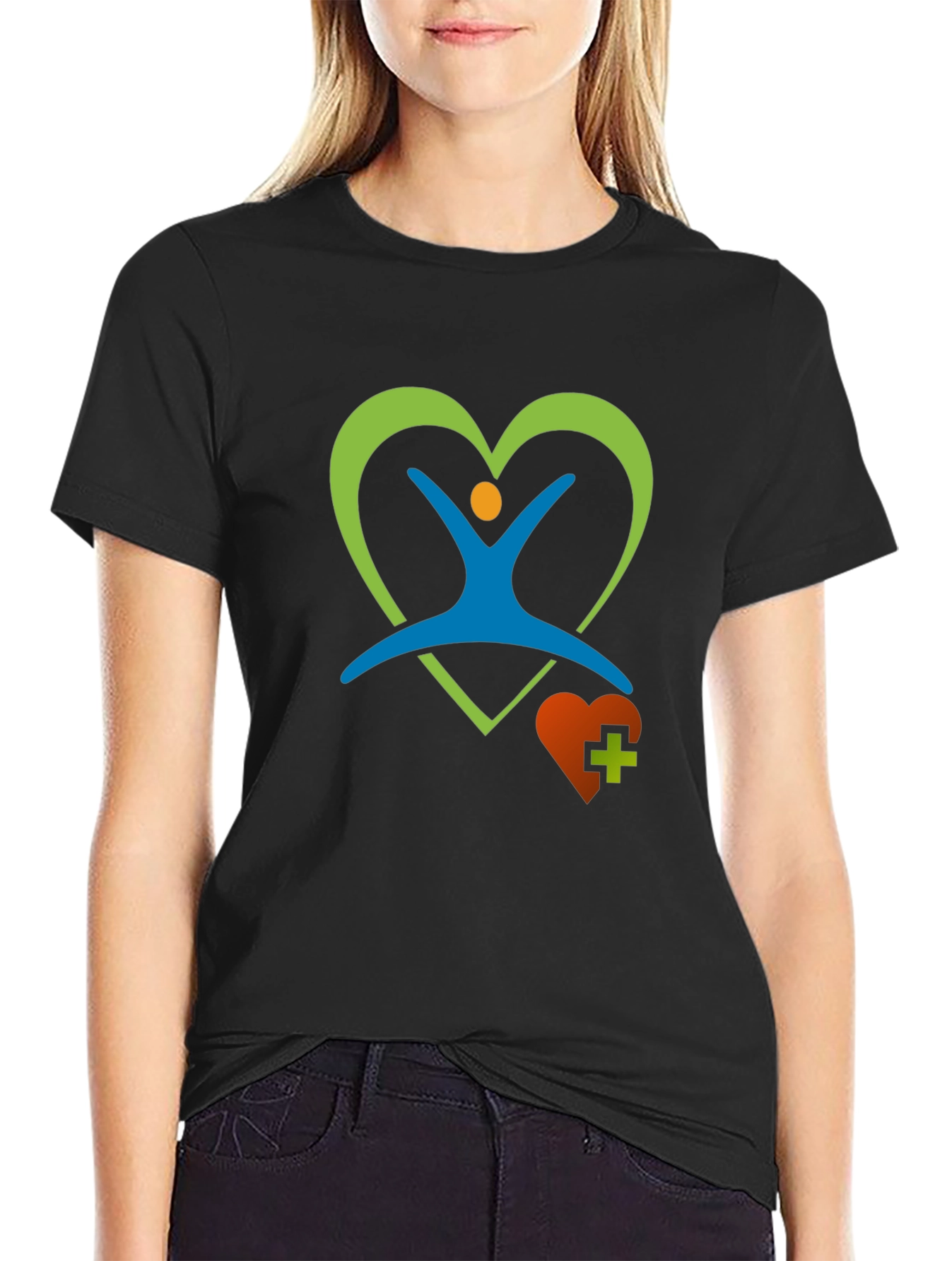 Heart of Health Graphic Tee - Black Cotton T-Shirt