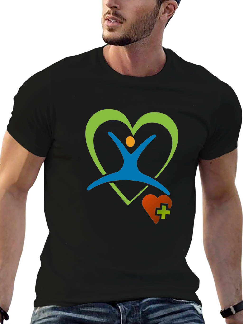 Heart of Health Graphic Tee - Black Cotton T-Shirt
