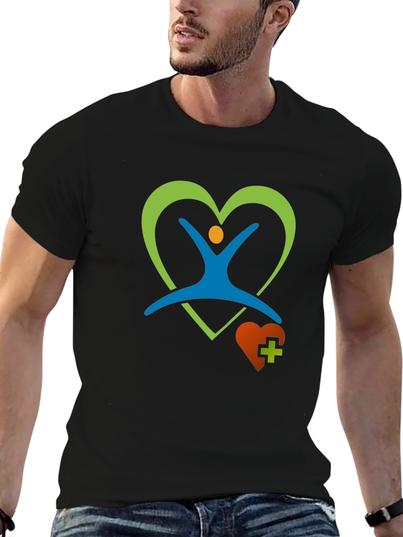 Heart of Health Graphic Tee - Black Cotton T-Shirt