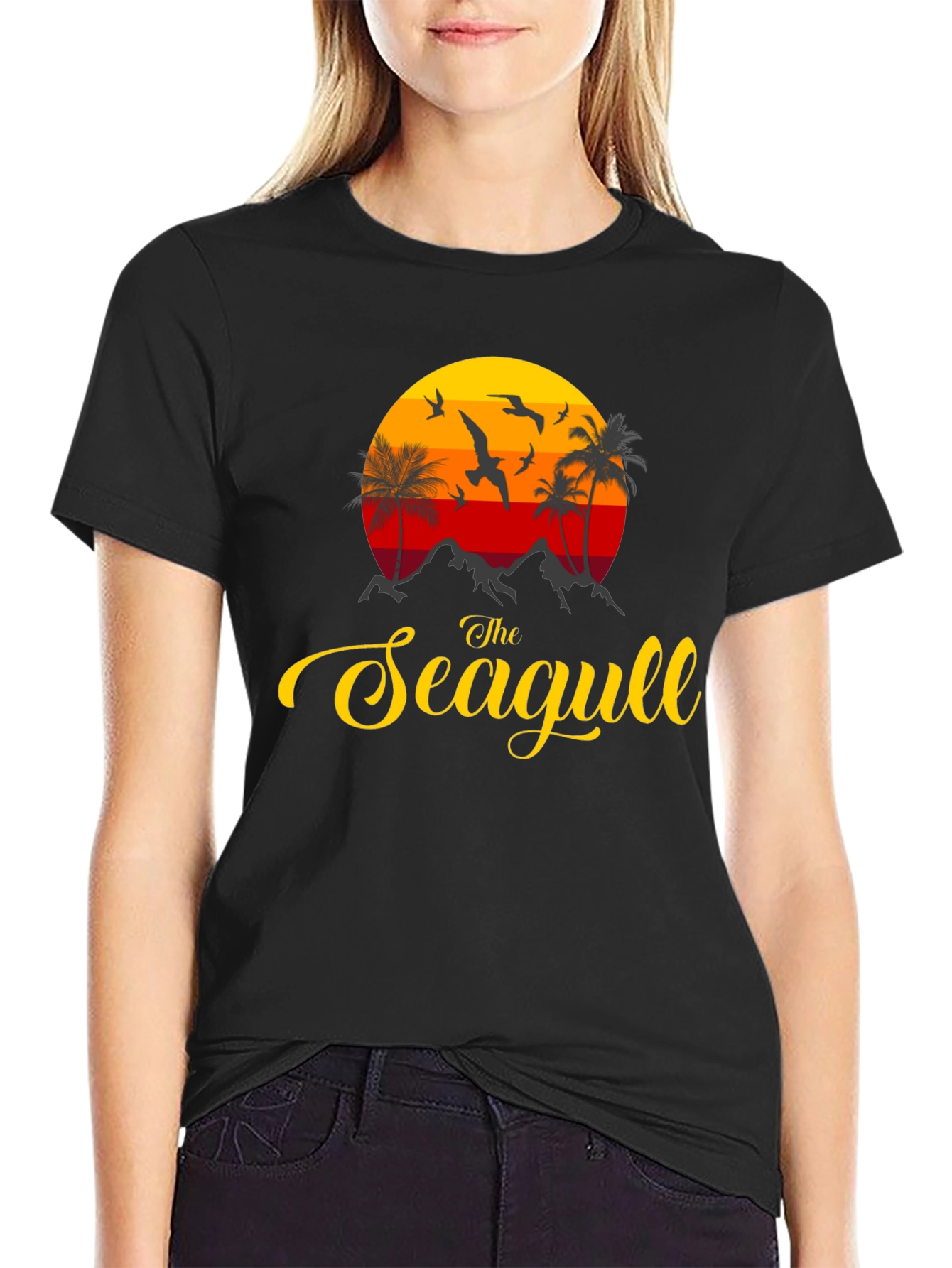 The Seagull Graphic Print Tee - Coastal Vibes