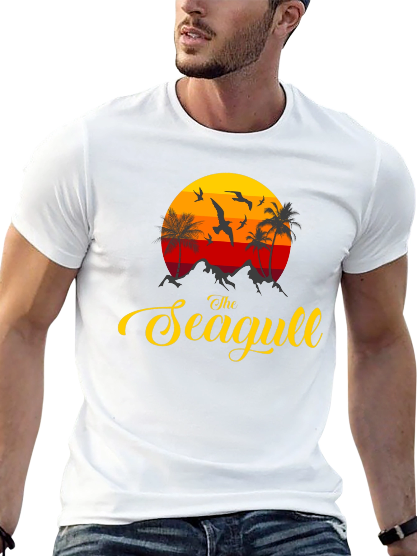 The Seagull Graphic Print Tee - Coastal Vibes