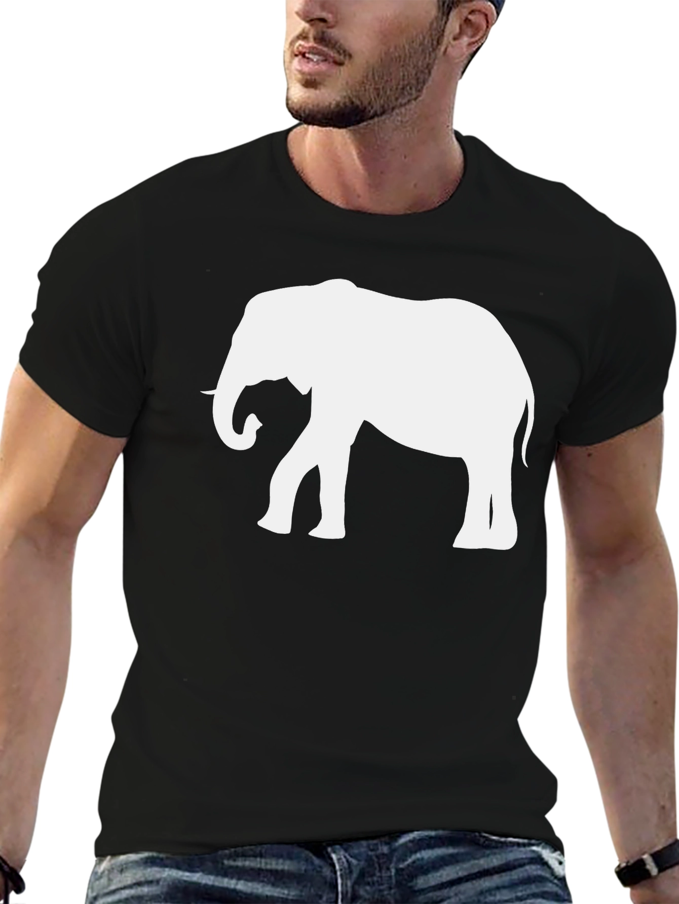 Elephant Graphic Black Tee