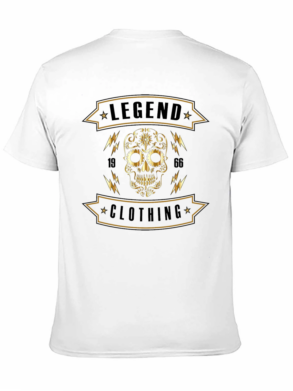 Legend Clothing Black T-Shirt with Skull Graphic