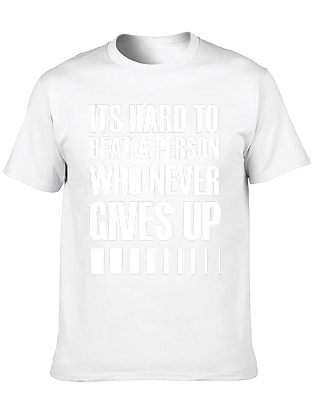 Motivational Black T-Shirt: Never Give Up