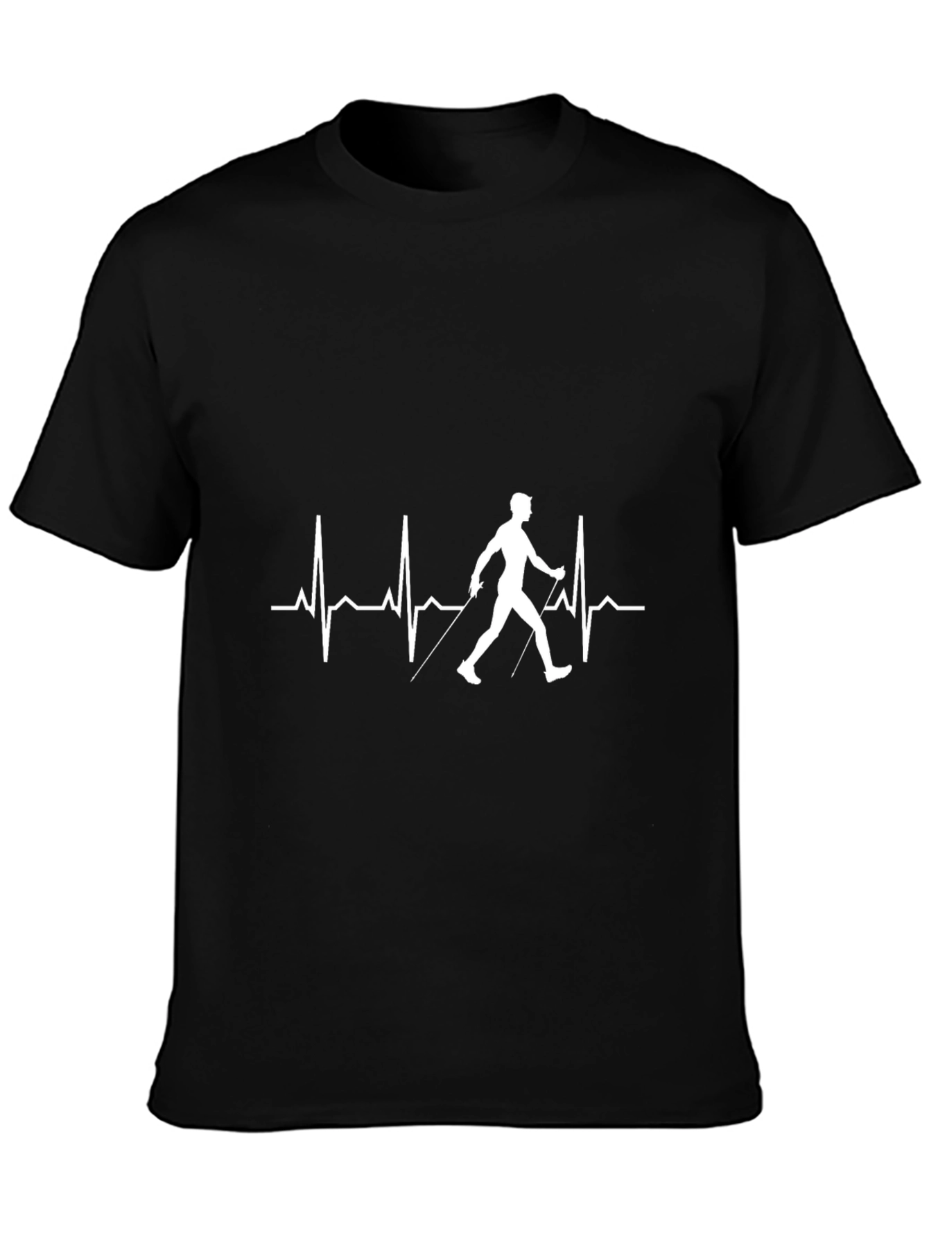 Nordic Walking Heartbeat T-Shirt - Sporty Fitness Tee