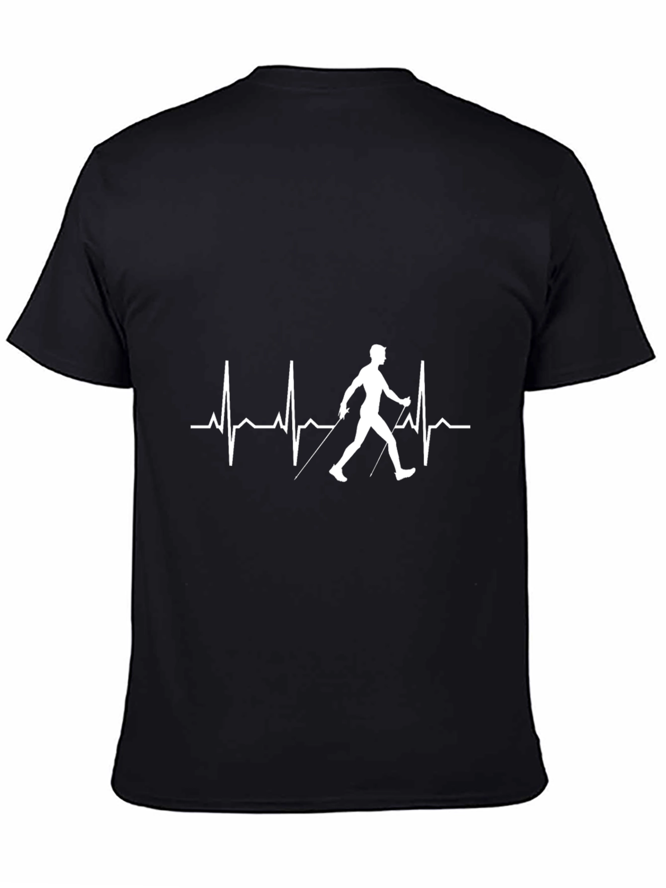 Nordic Walking Heartbeat T-Shirt - Sporty Fitness Tee