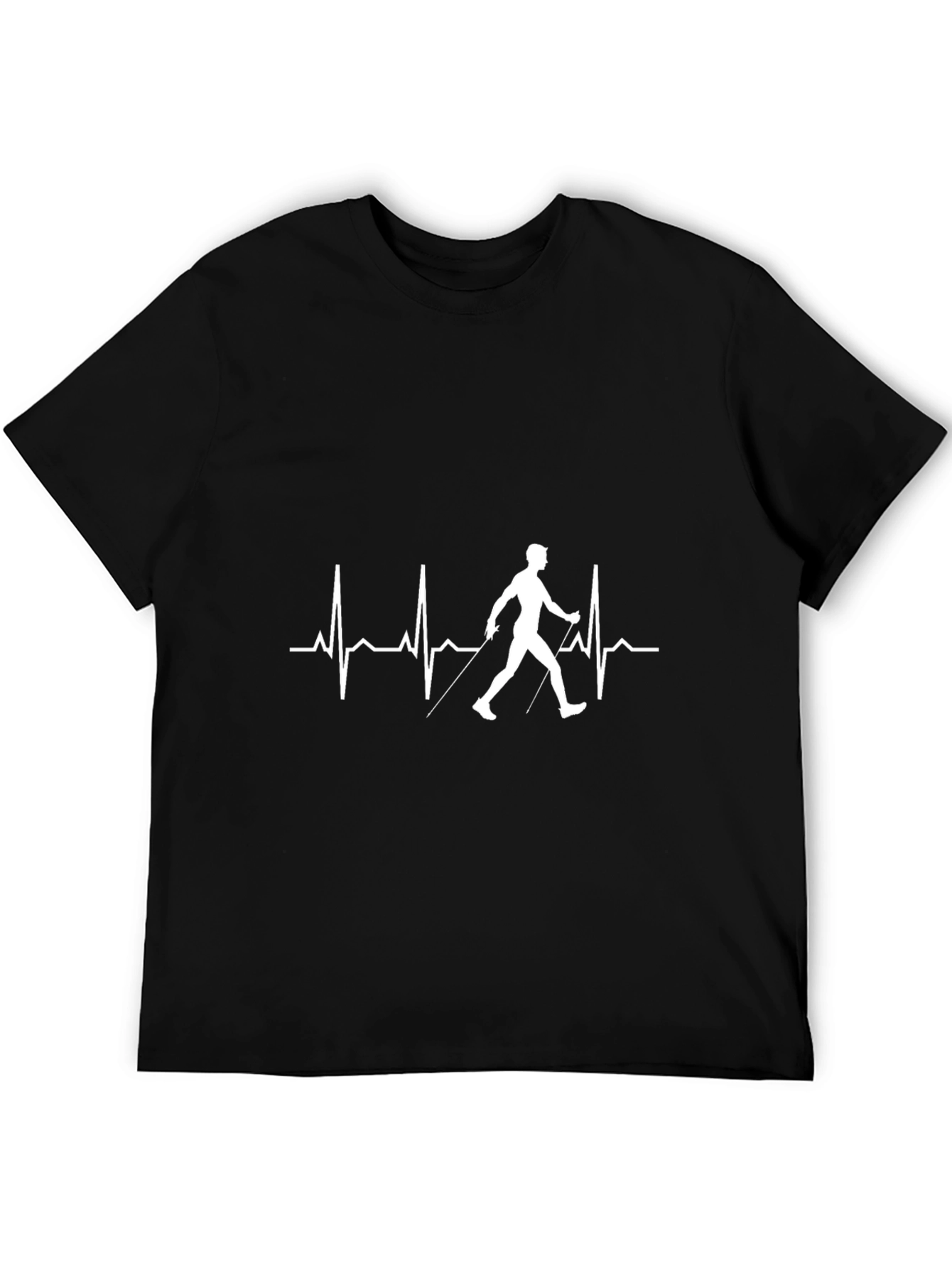 Nordic Walking Heartbeat T-Shirt - Sporty Fitness Tee