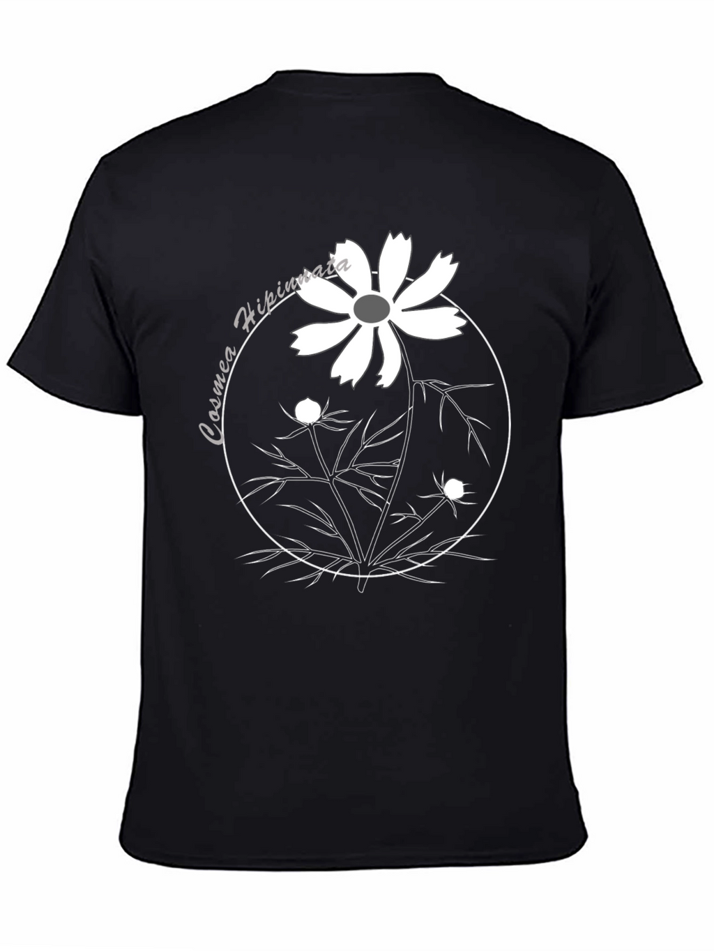 Cosmos Flower Graphic Tee - Black