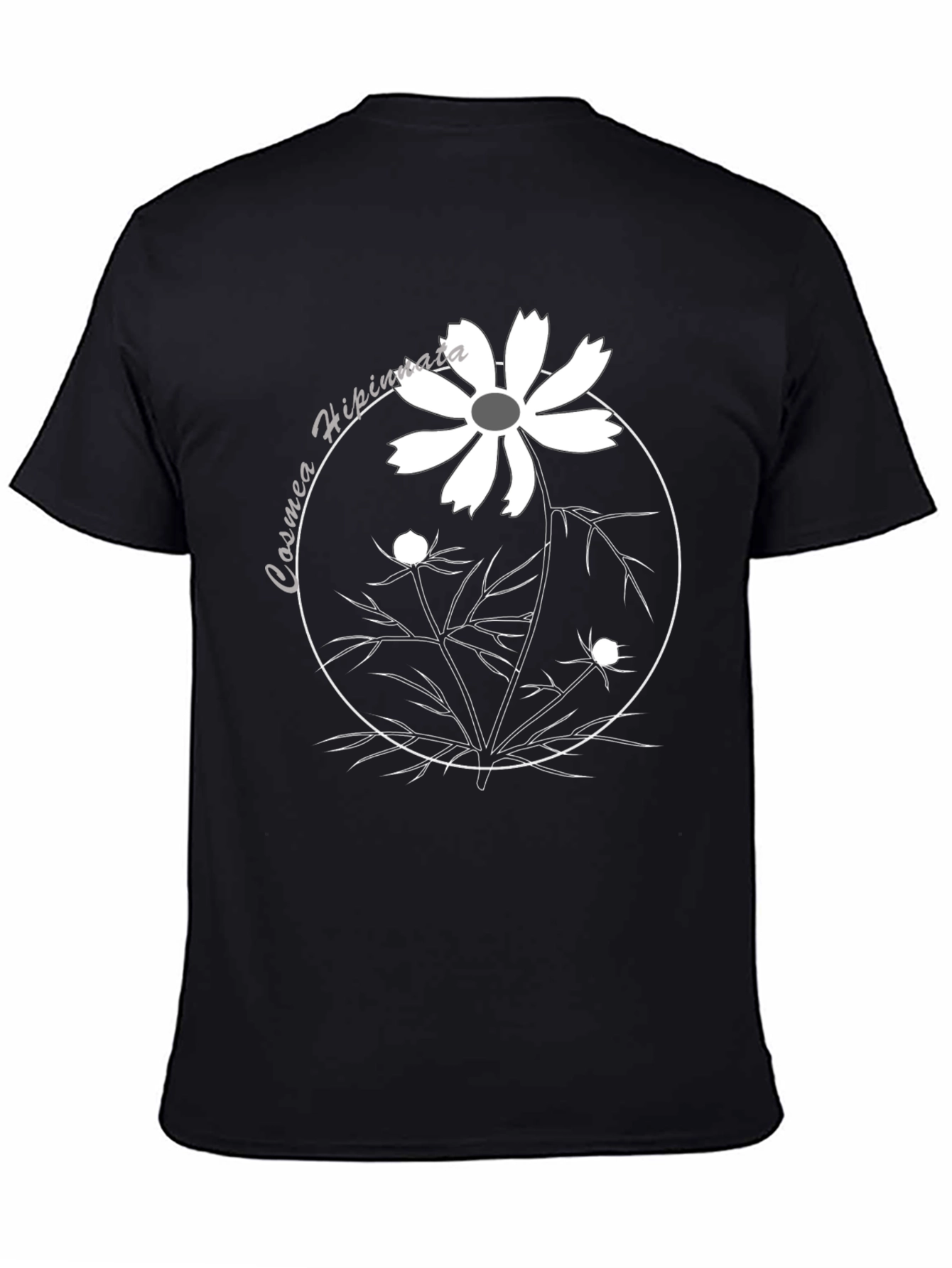 Cosmos Flower Graphic Tee - Black