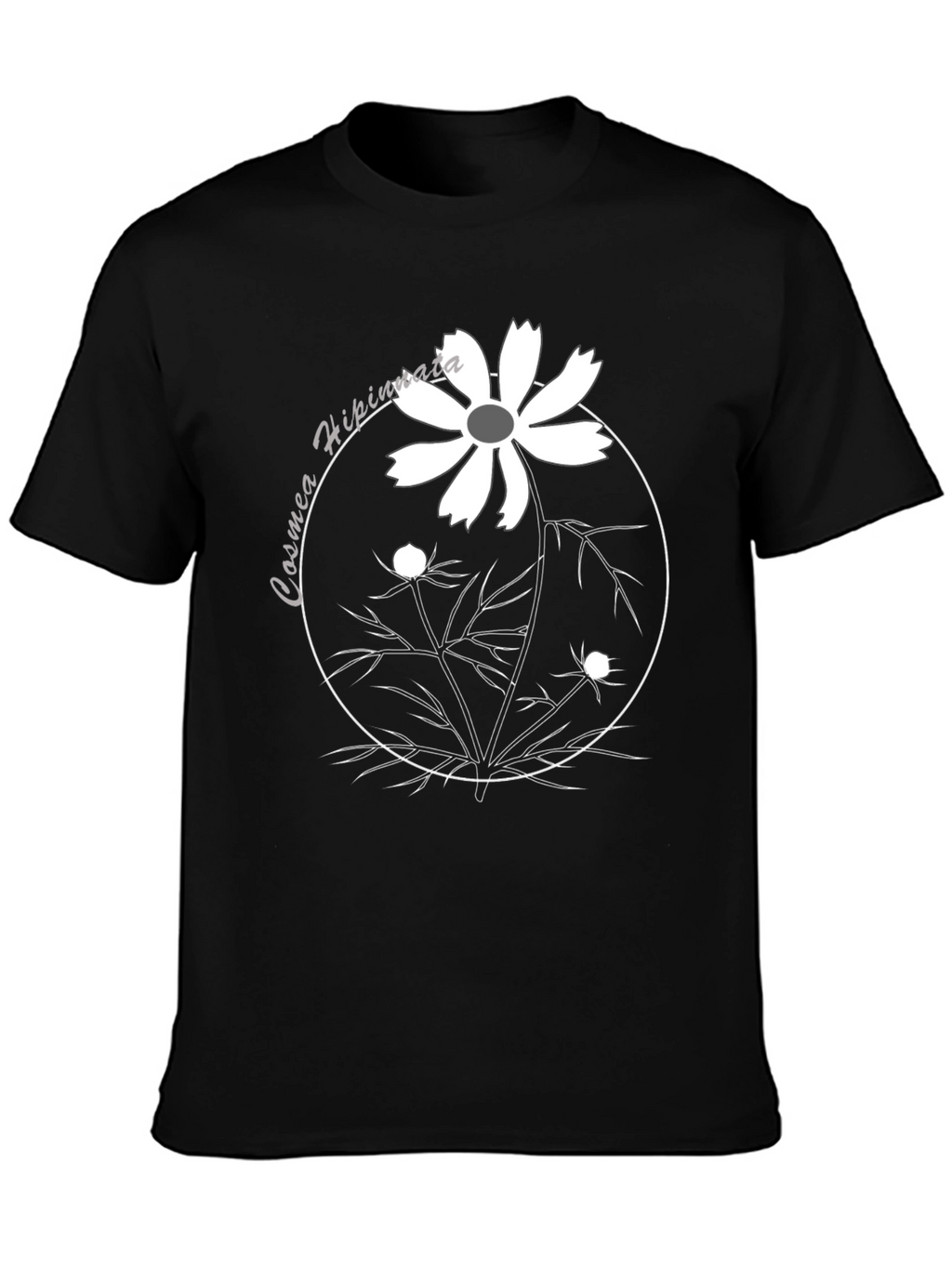 Cosmos Flower Graphic Tee - Black