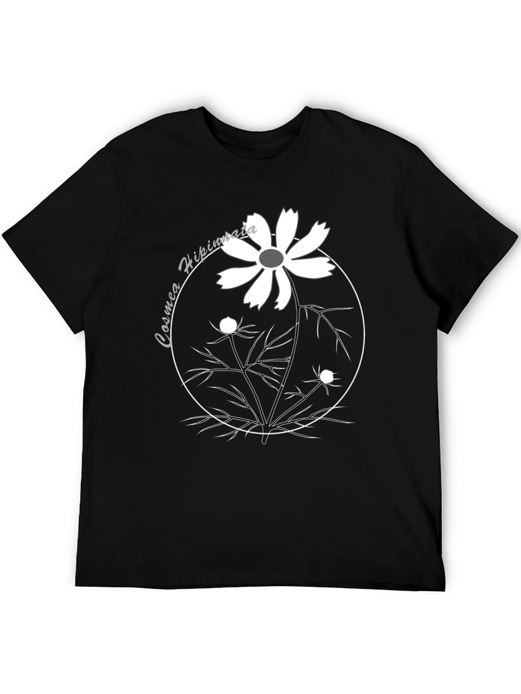 Cosmos Flower Graphic Tee - Black
