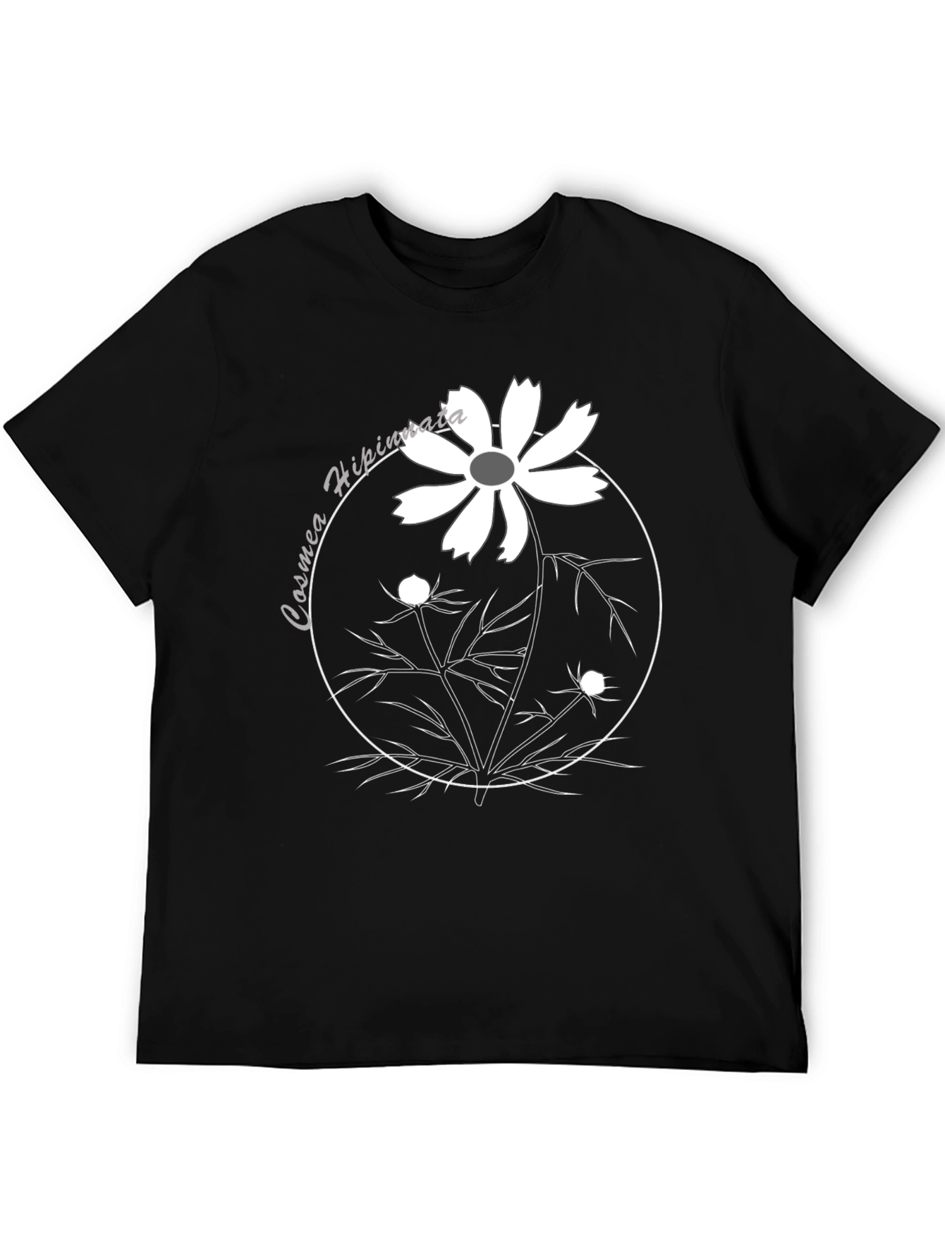 Cosmos Flower Graphic Tee - Black