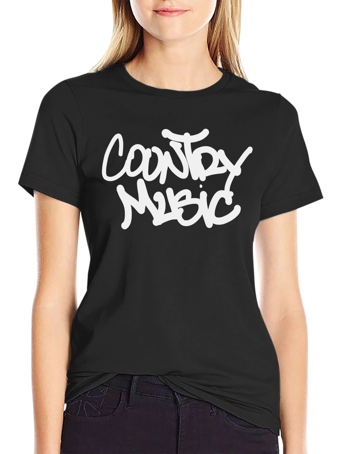 Country Music Black Graphic T-Shirt
