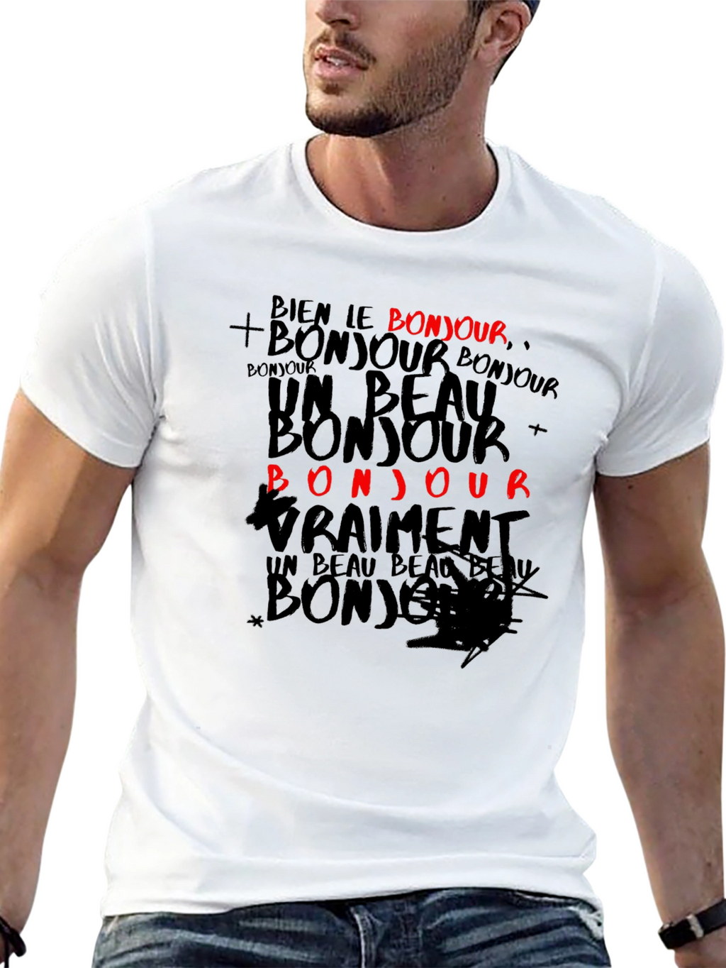 Bonjour Graphic Print T-Shirt