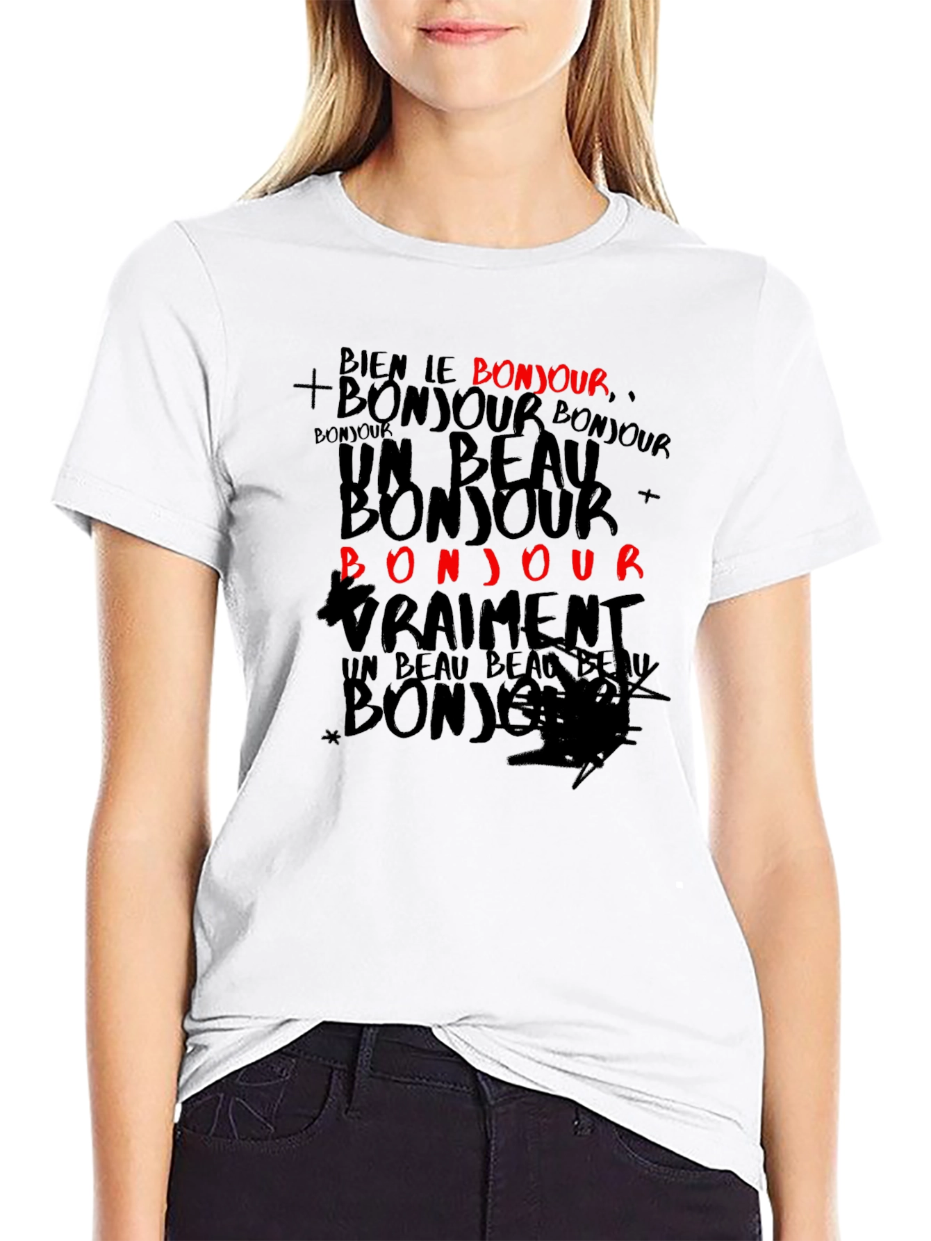Bonjour Graphic Print T-Shirt