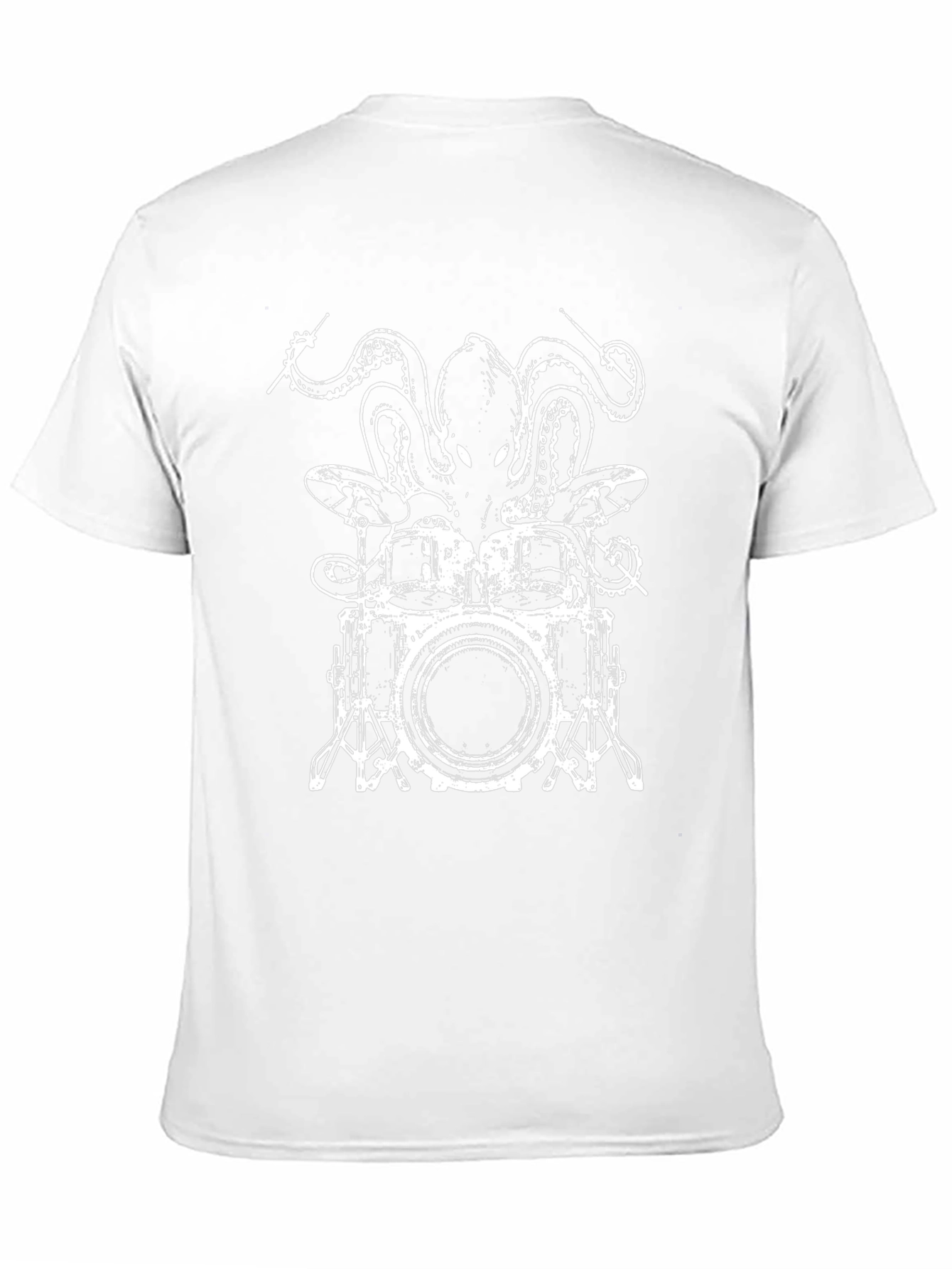 Octopus Drummer Black T-Shirt - Unique Graphic Tee