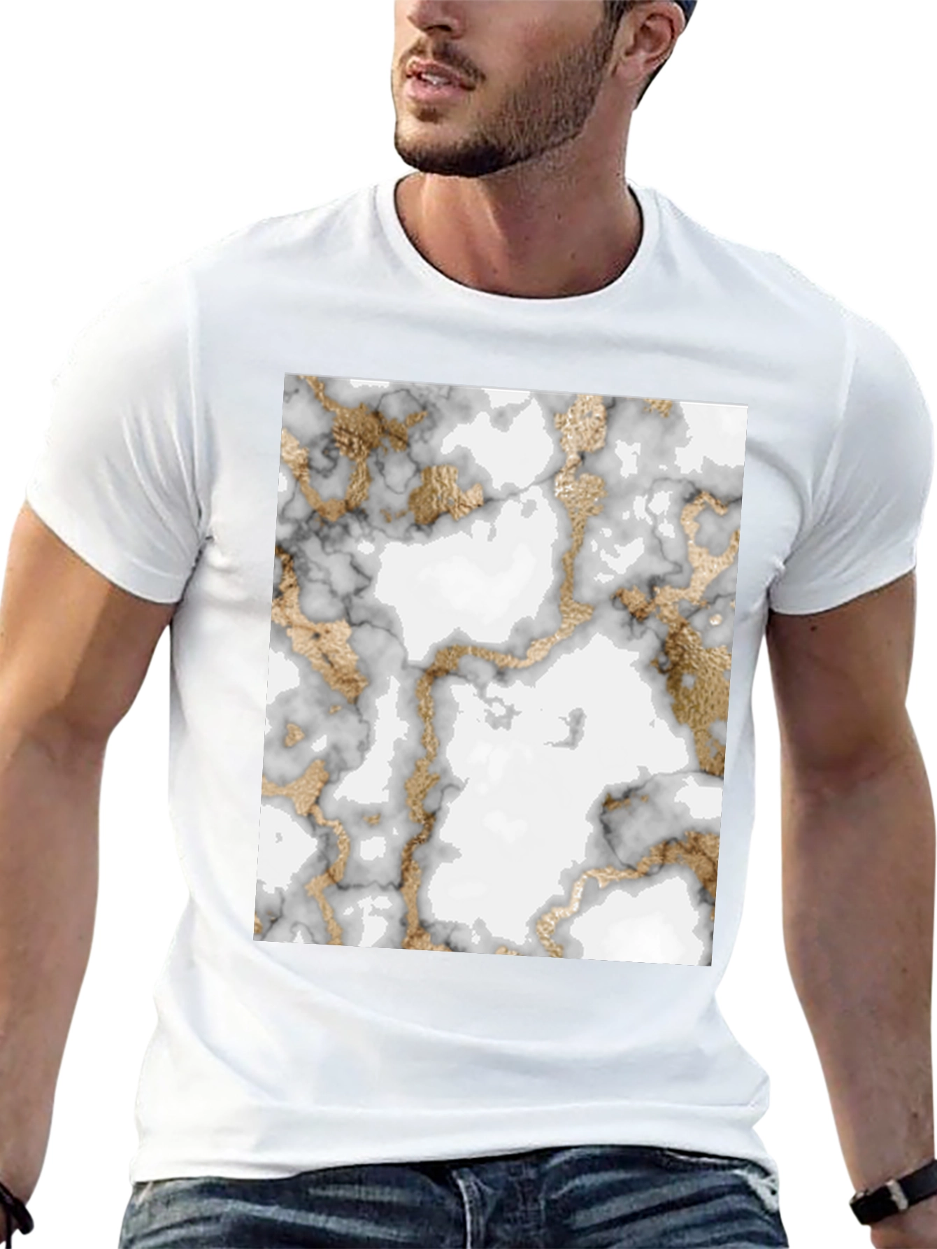 Marble & Gold Pattern T-Shirt
