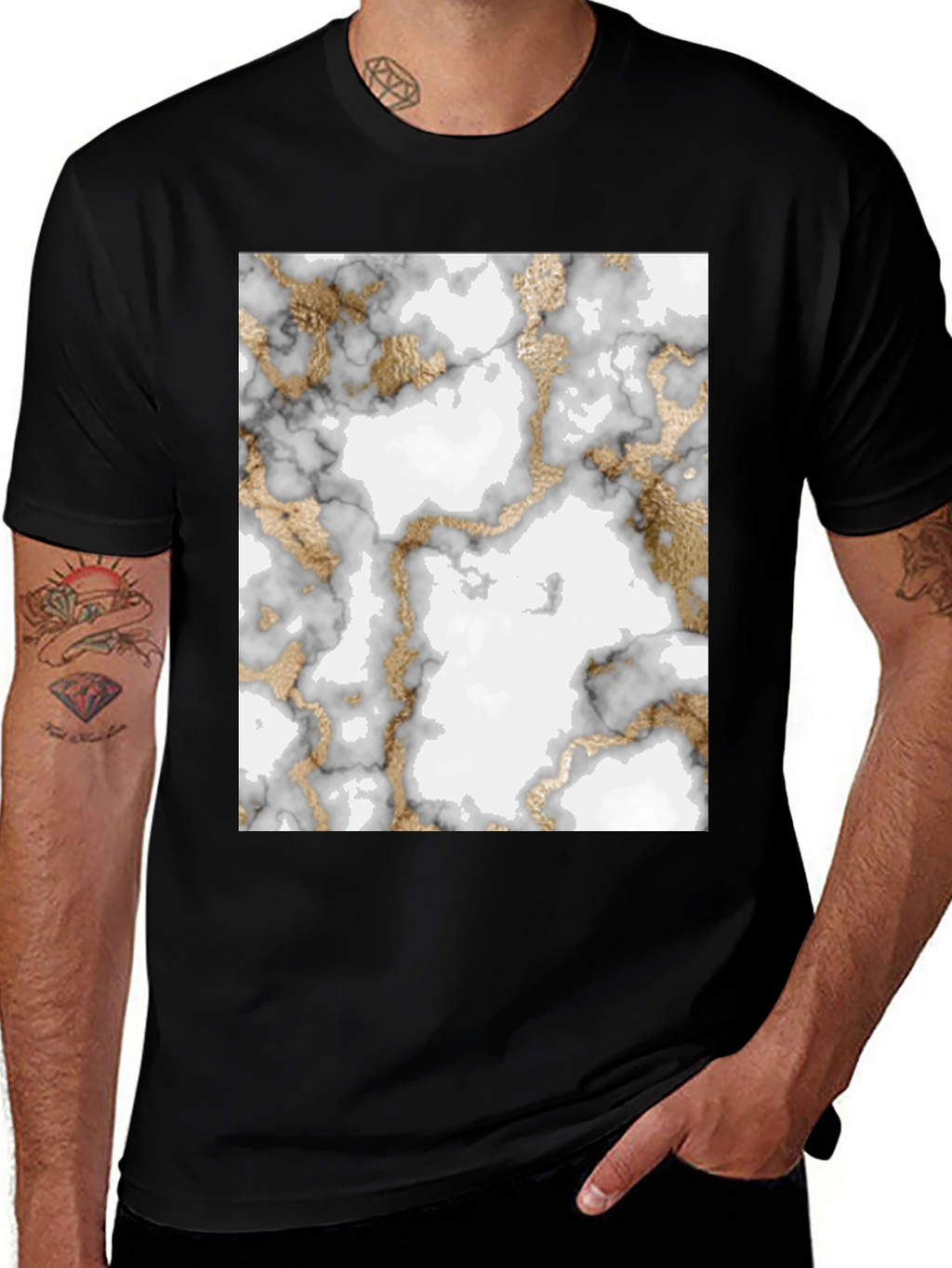 Marble & Gold Pattern T-Shirt