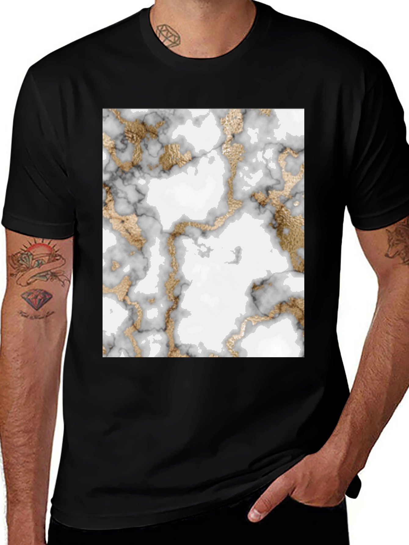 Marble & Gold Pattern T-Shirt