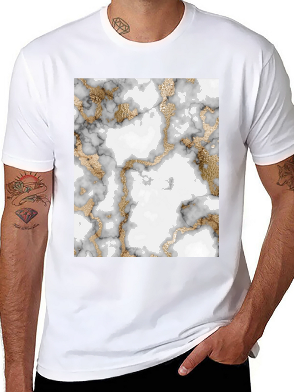 Marble & Gold Pattern T-Shirt