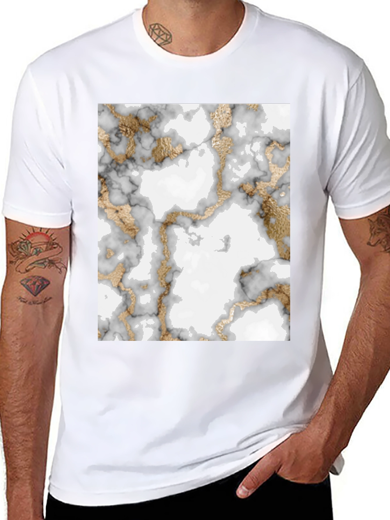 Marble & Gold Pattern T-Shirt