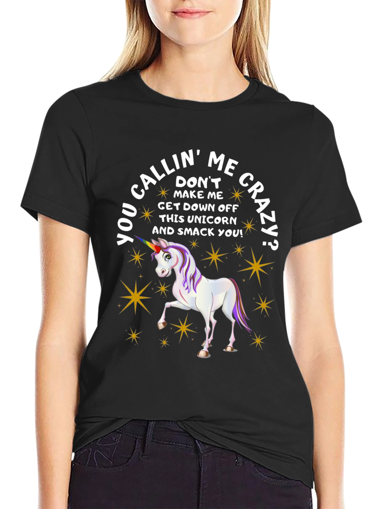 Crazy Unicorn Graphic Tee - Humor T-Shirt