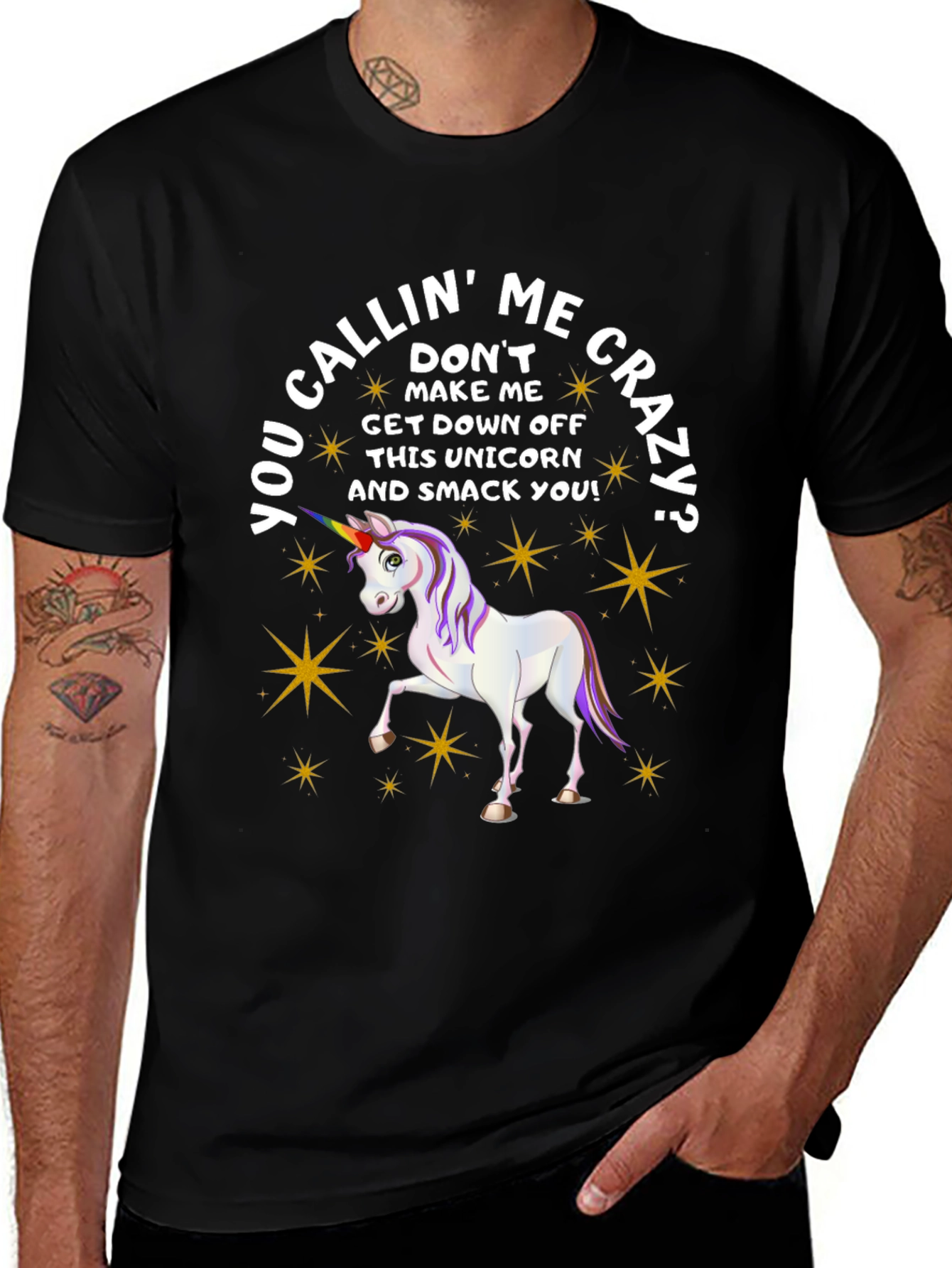 Crazy Unicorn Graphic Tee - Humor T-Shirt