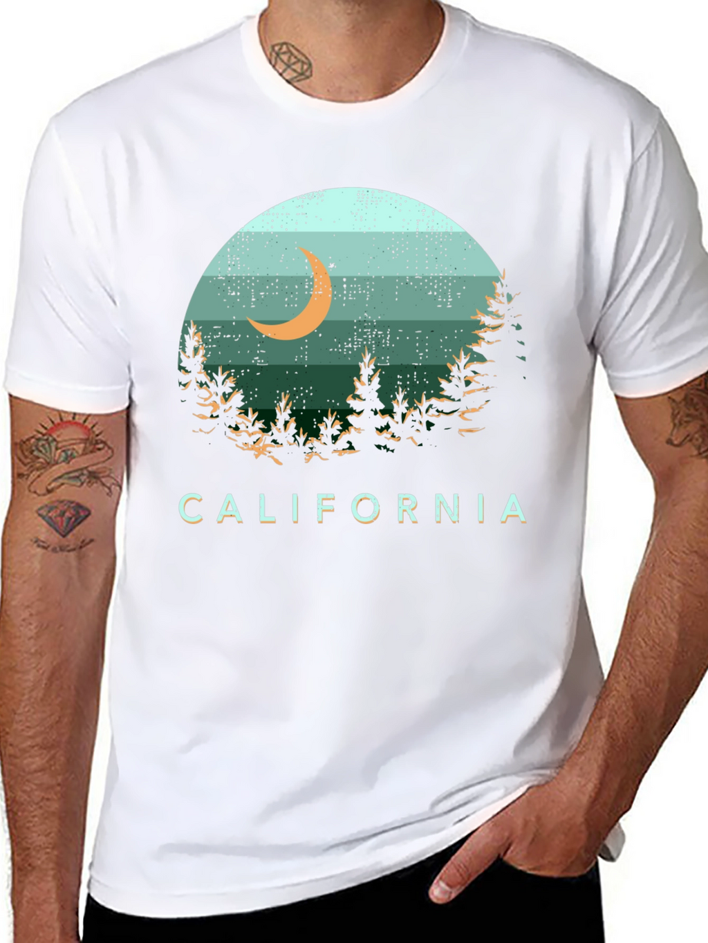 California Night Scene Graphic Tee