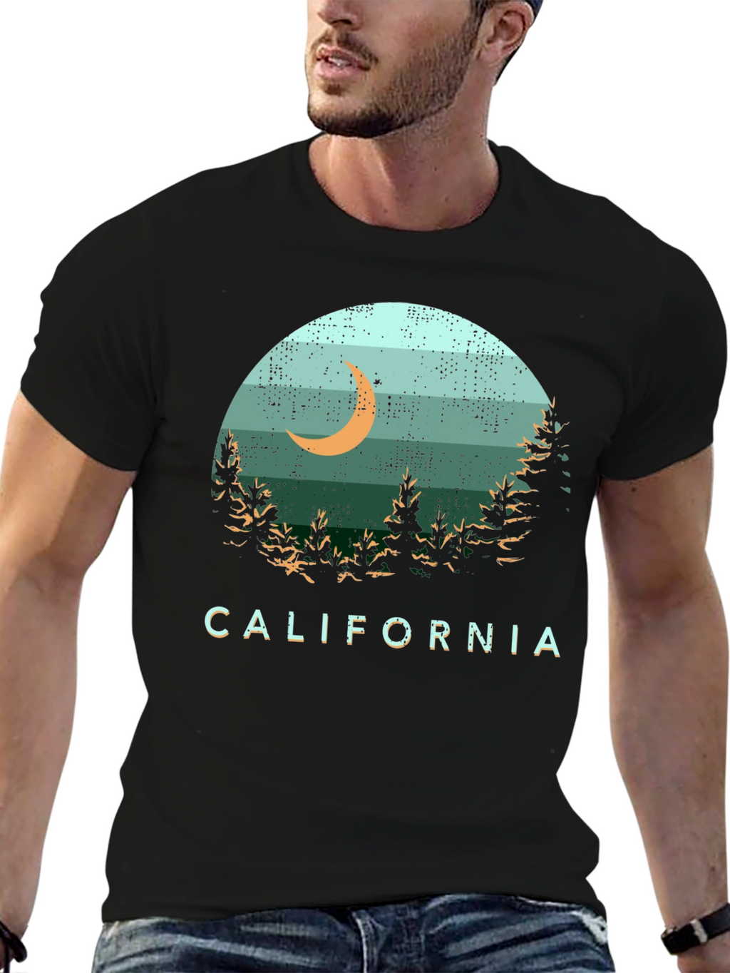 California Night Scene Graphic Tee