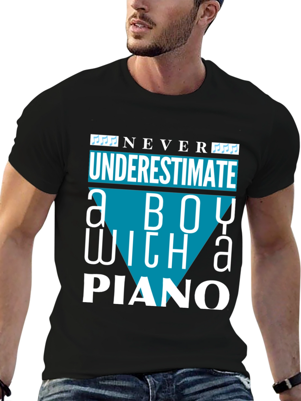 Never Underestimate a Boy with a Piano T-Shirt