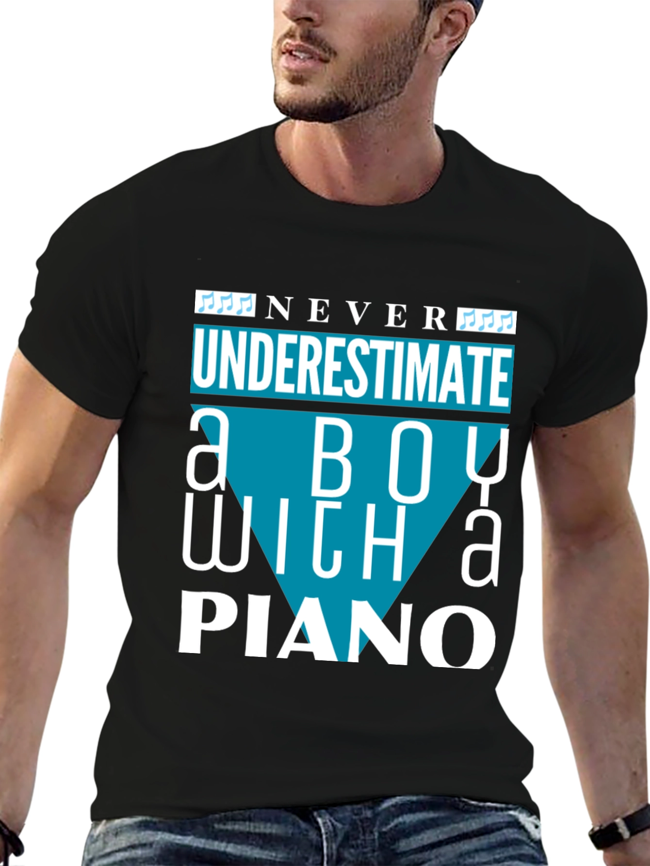 Never Underestimate a Boy with a Piano T-Shirt