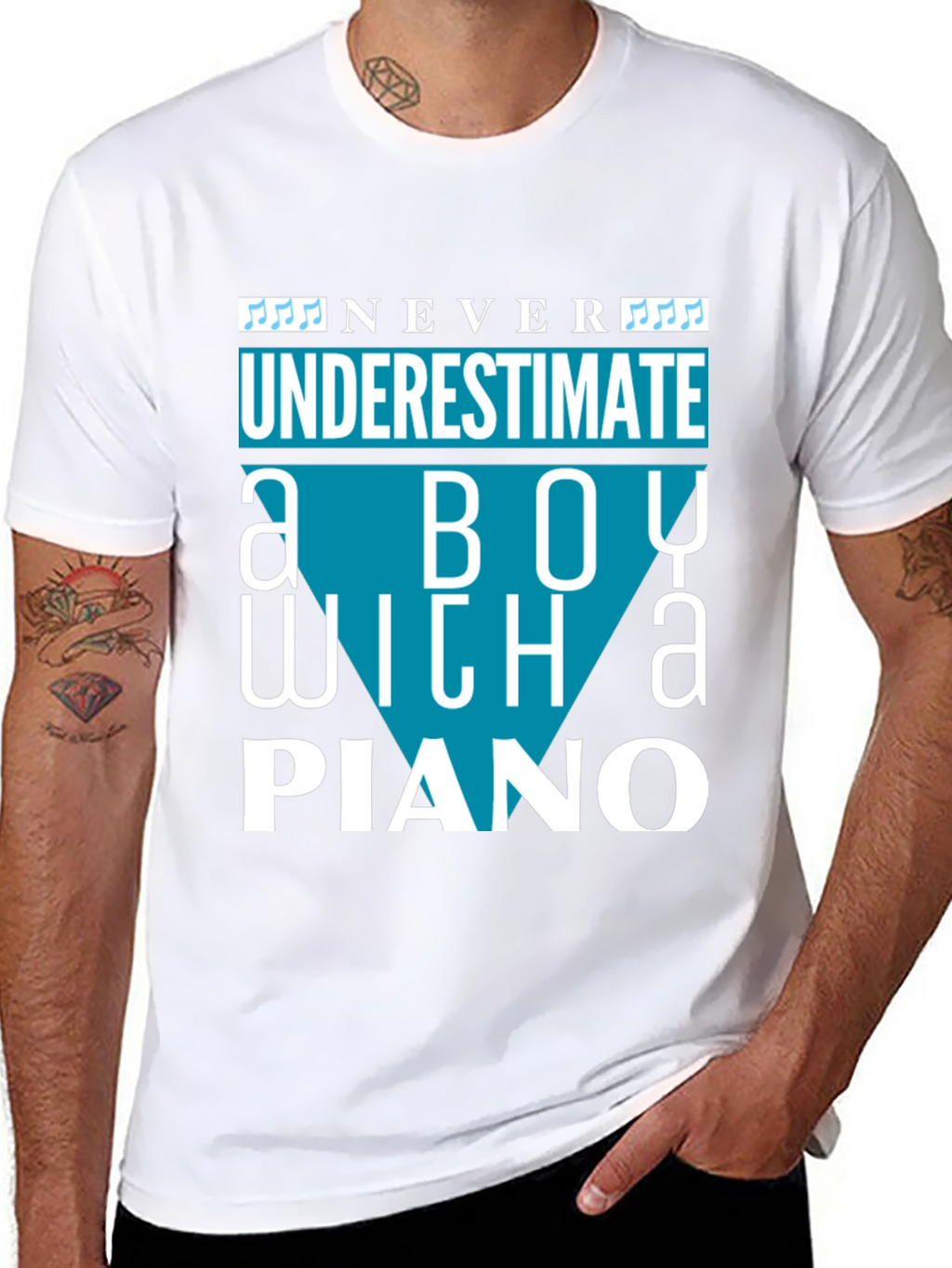 Never Underestimate a Boy with a Piano T-Shirt